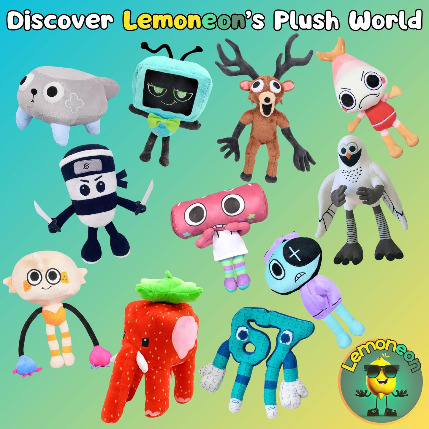 Lemoneon Strawberry Elephant Plush 12-Inch | Italian Brainrot Meme AI-Crafted Pillow for Gamers