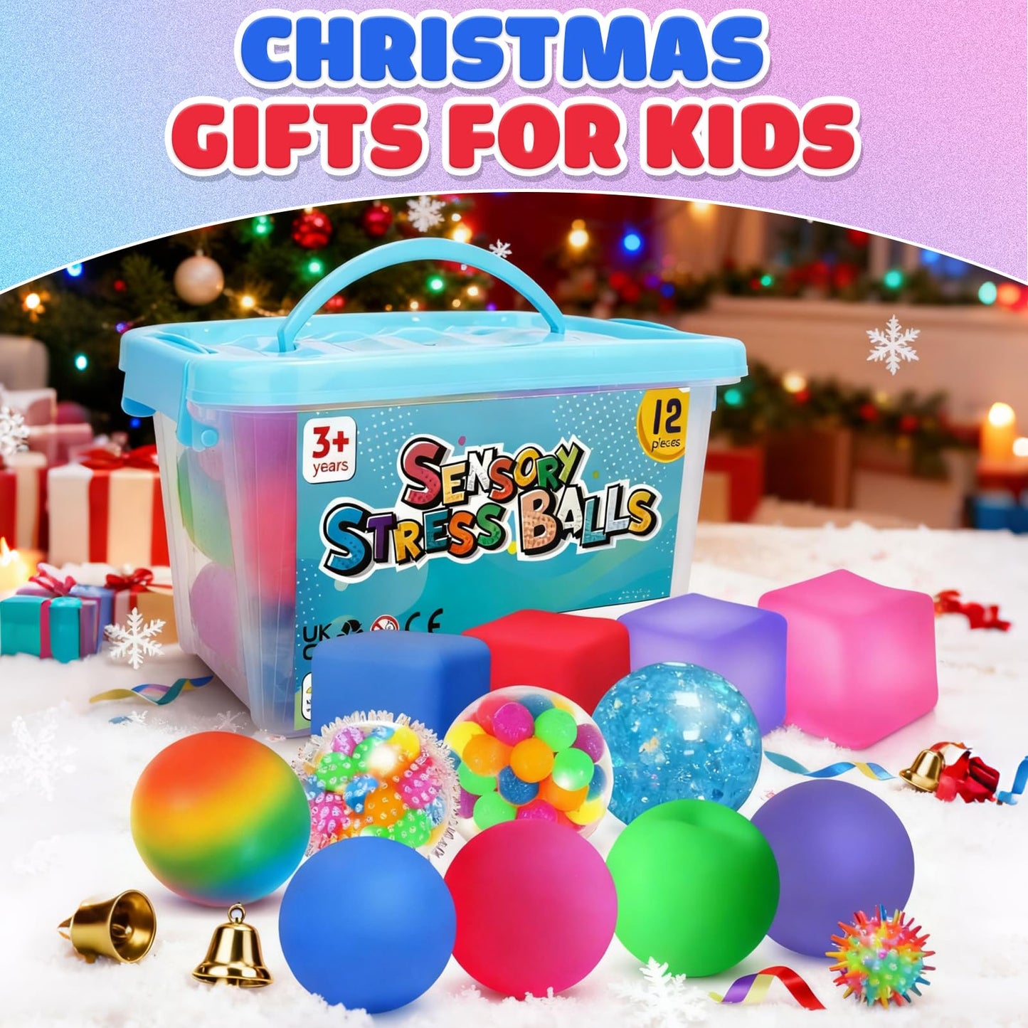 Lemostaar Stress Balls 12-Pack – Fidget Toys for Stress Relief, Focus & Classroom Prizes