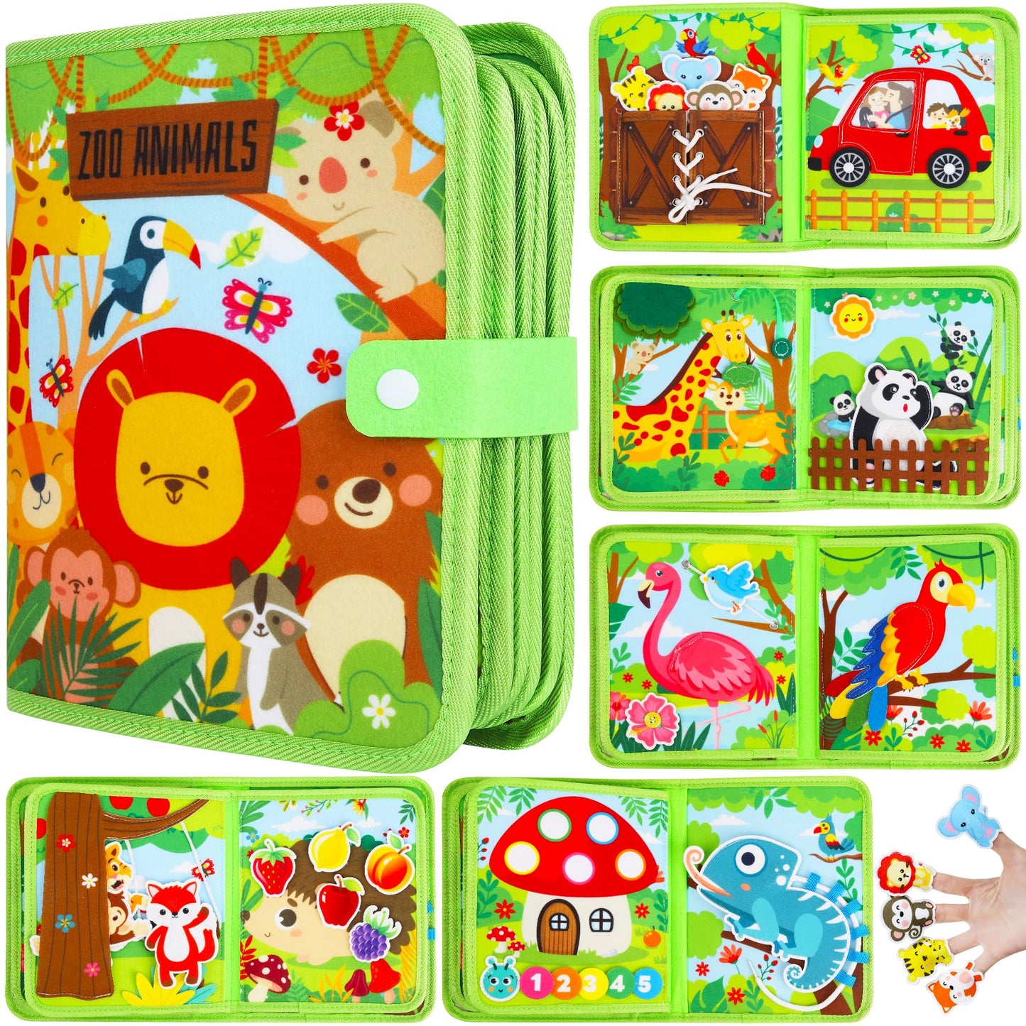 Lemrok Busy Book for Toddlers – Montessori Travel Quiet Book for 1-3 Year Olds