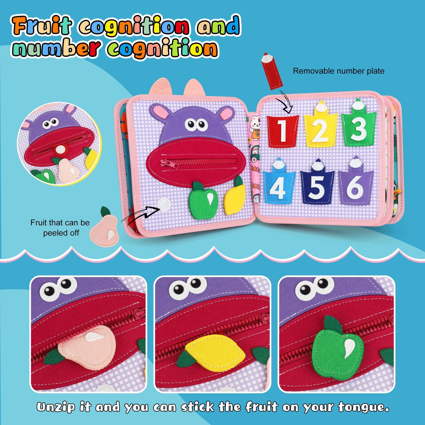 Lemrok Montessori Busy Book for Toddlers 1-3 | Bunny Adventure Learning Toy