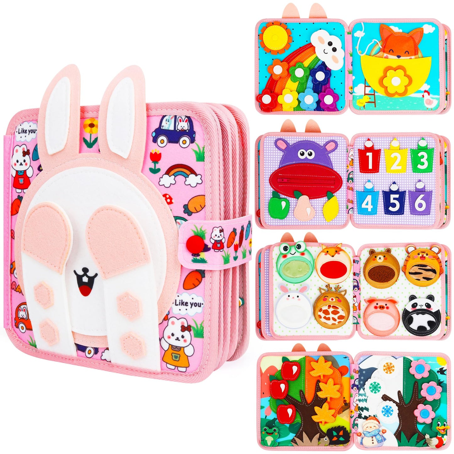 Lemrok Montessori Busy Book for Toddlers 1-3 | Bunny Adventure Learning Toy