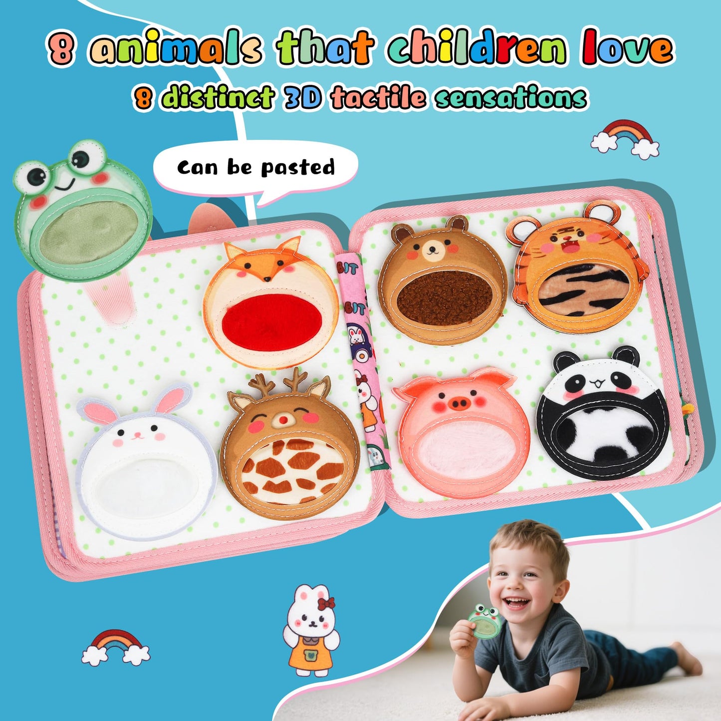 Lemrok Montessori Busy Book for Toddlers 1-3 | Bunny Adventure Learning Toy