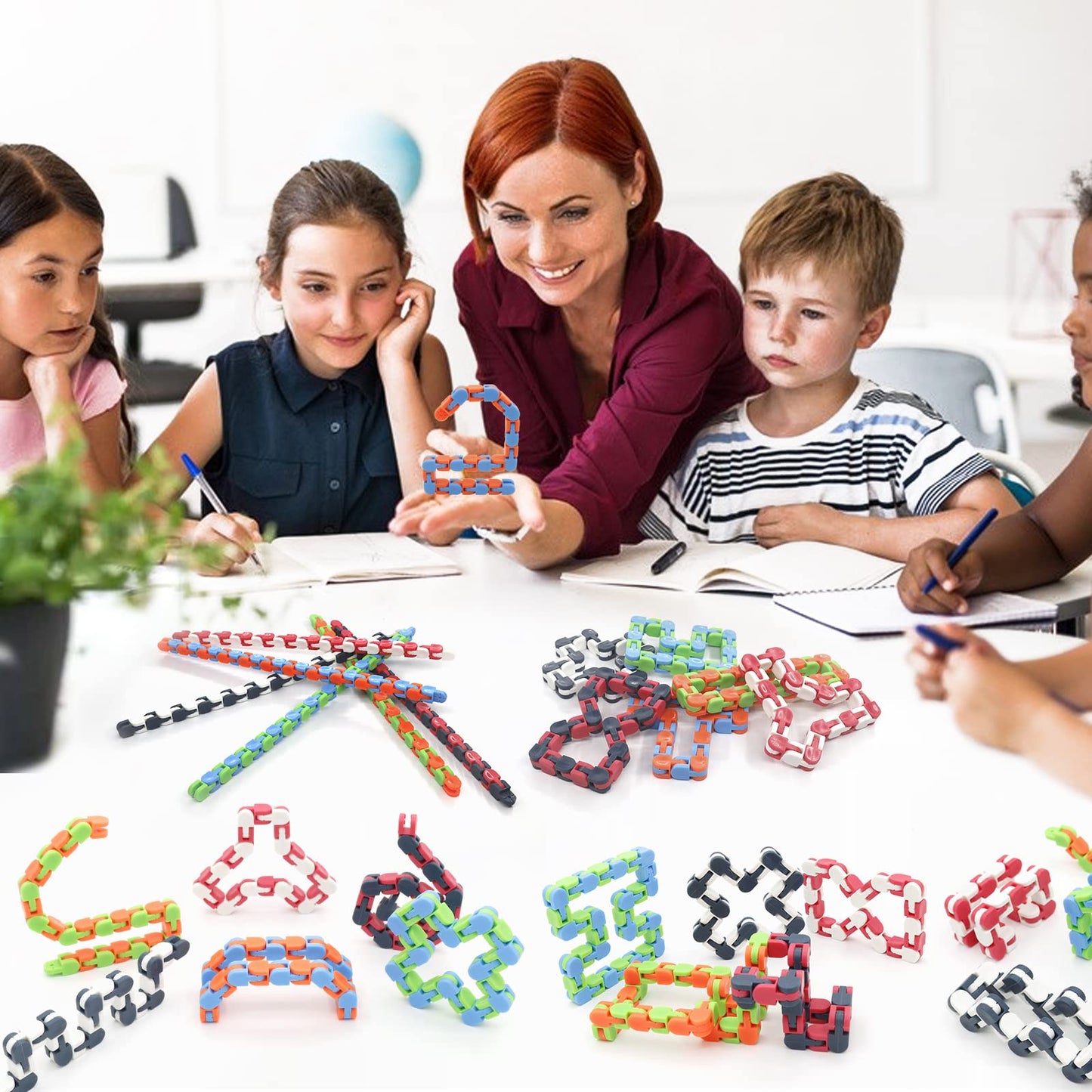 LENDOD 30 Pack Wacky Tracks – Snap & Click Fidget Toys for Focus & Stress Relief