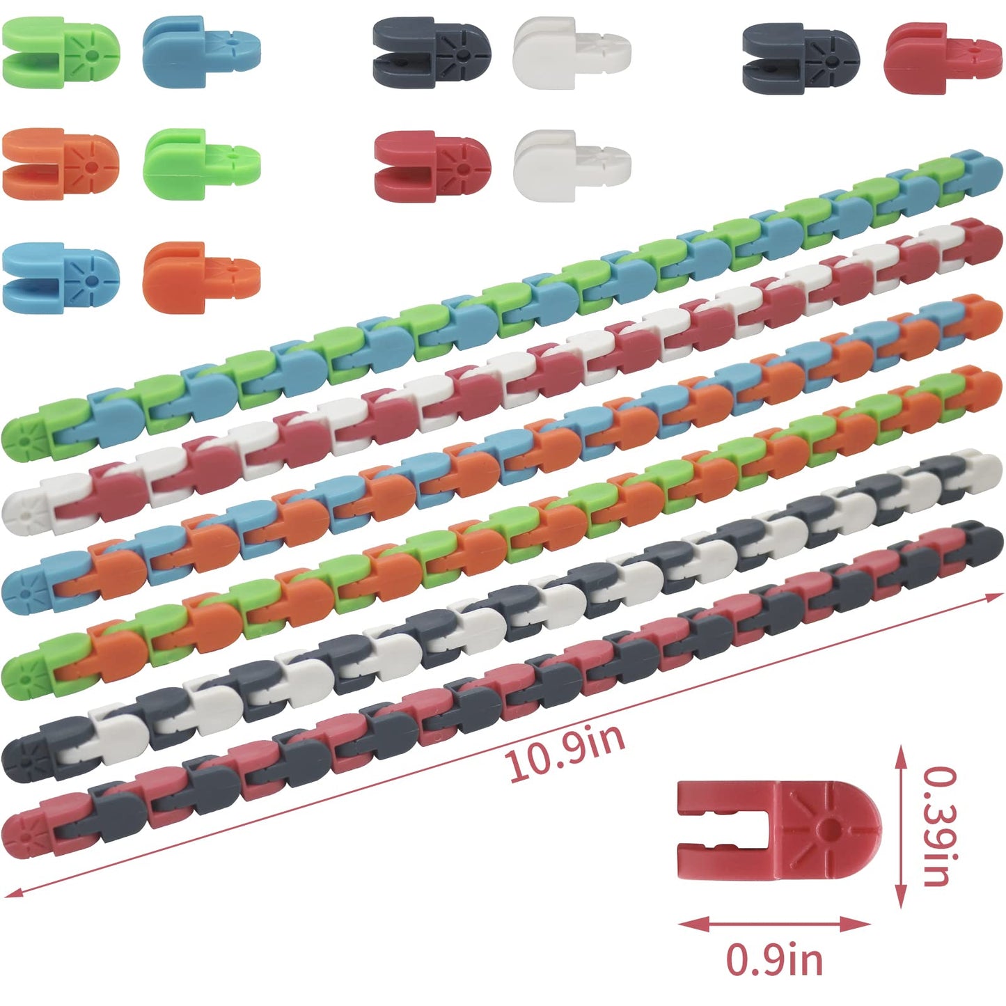 LENDOD 30 Pack Wacky Tracks – Snap & Click Fidget Toys for Focus & Stress Relief