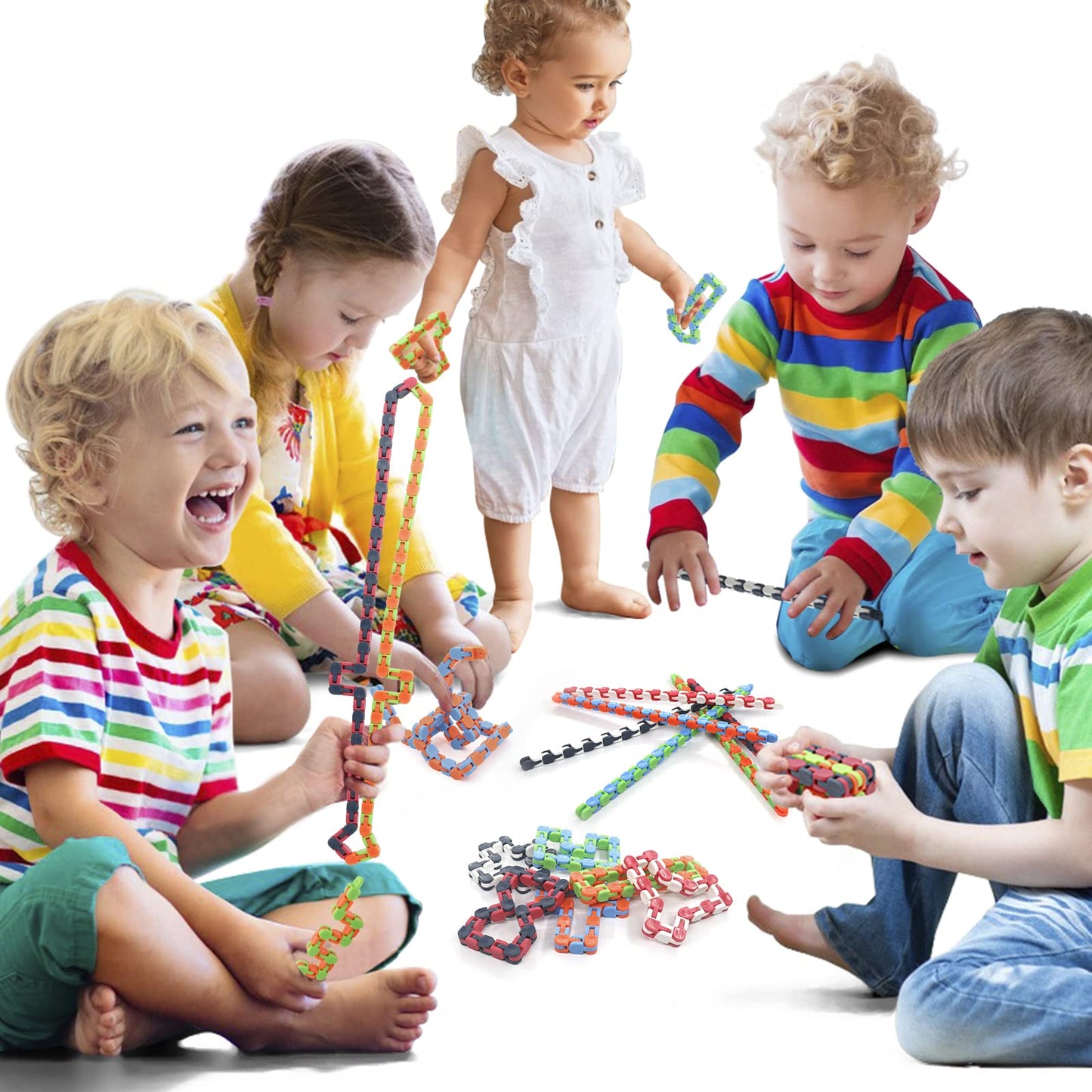 LENDOD 30 Pack Wacky Tracks – Snap & Click Fidget Toys for Focus & Stress Relief