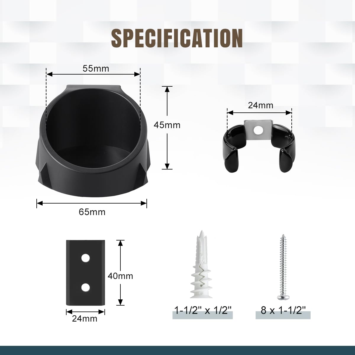 Lenink 2-Pack Lightsaber Wall Mount - Black, Compatible with Galaxy's Edge & Most Hilts