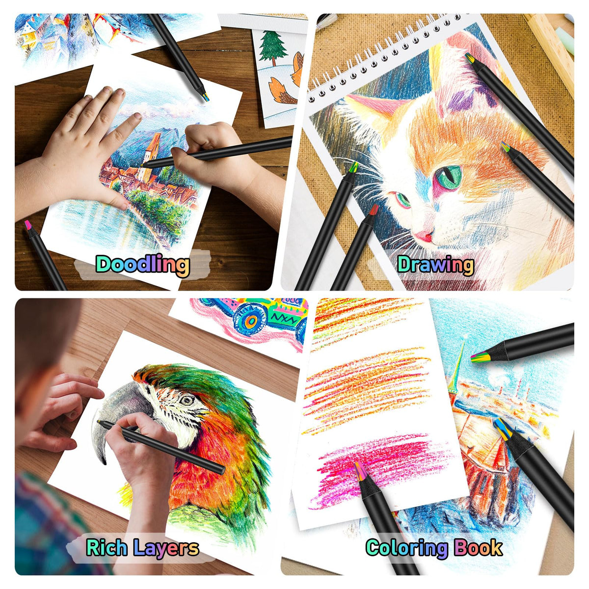 Lenski 24-Color Jumbo Rainbow Pencils – Kids Art Supplies & Gift Ideas