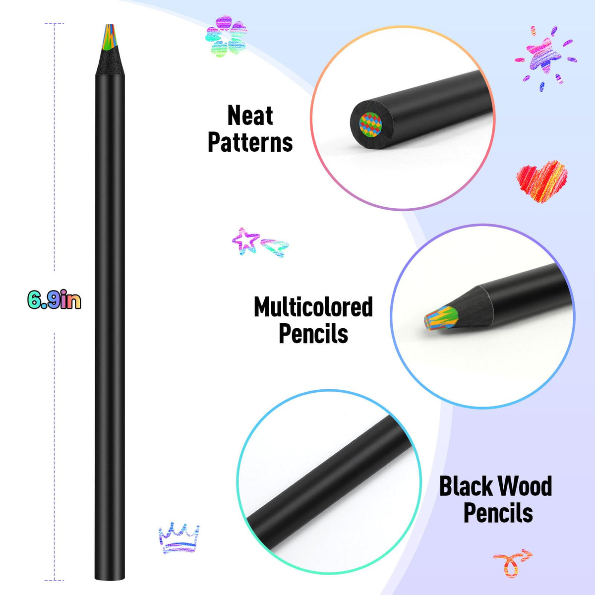 Lenski 24-Color Jumbo Rainbow Pencils – Kids Art Supplies & Gift Ideas