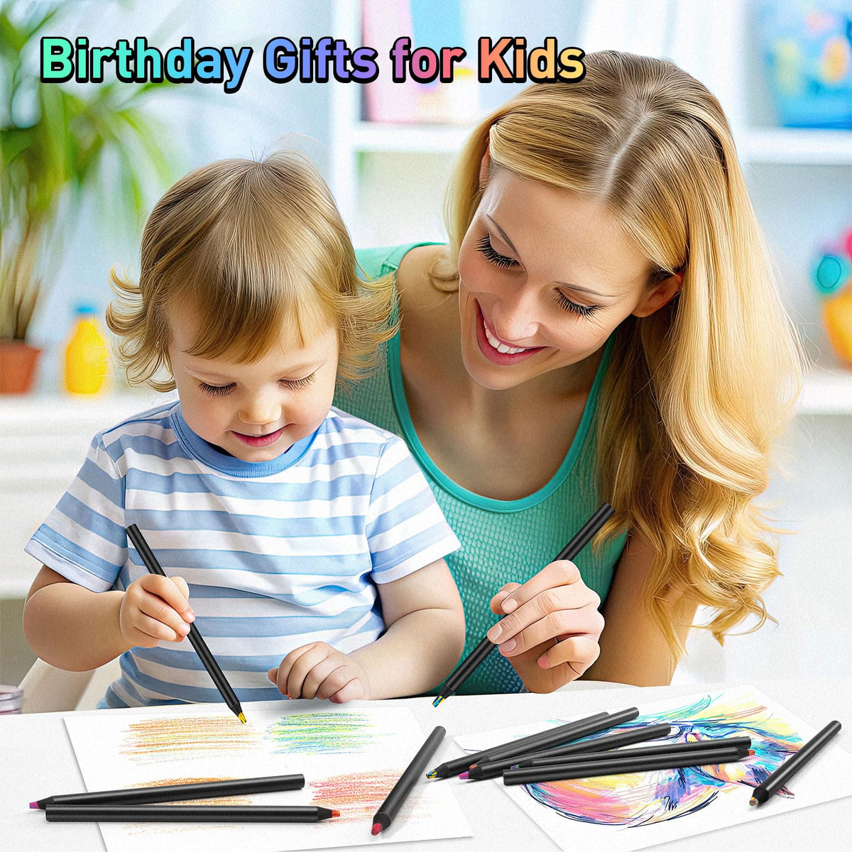 Lenski 24-Color Jumbo Rainbow Pencils – Kids Art Supplies & Gift Ideas