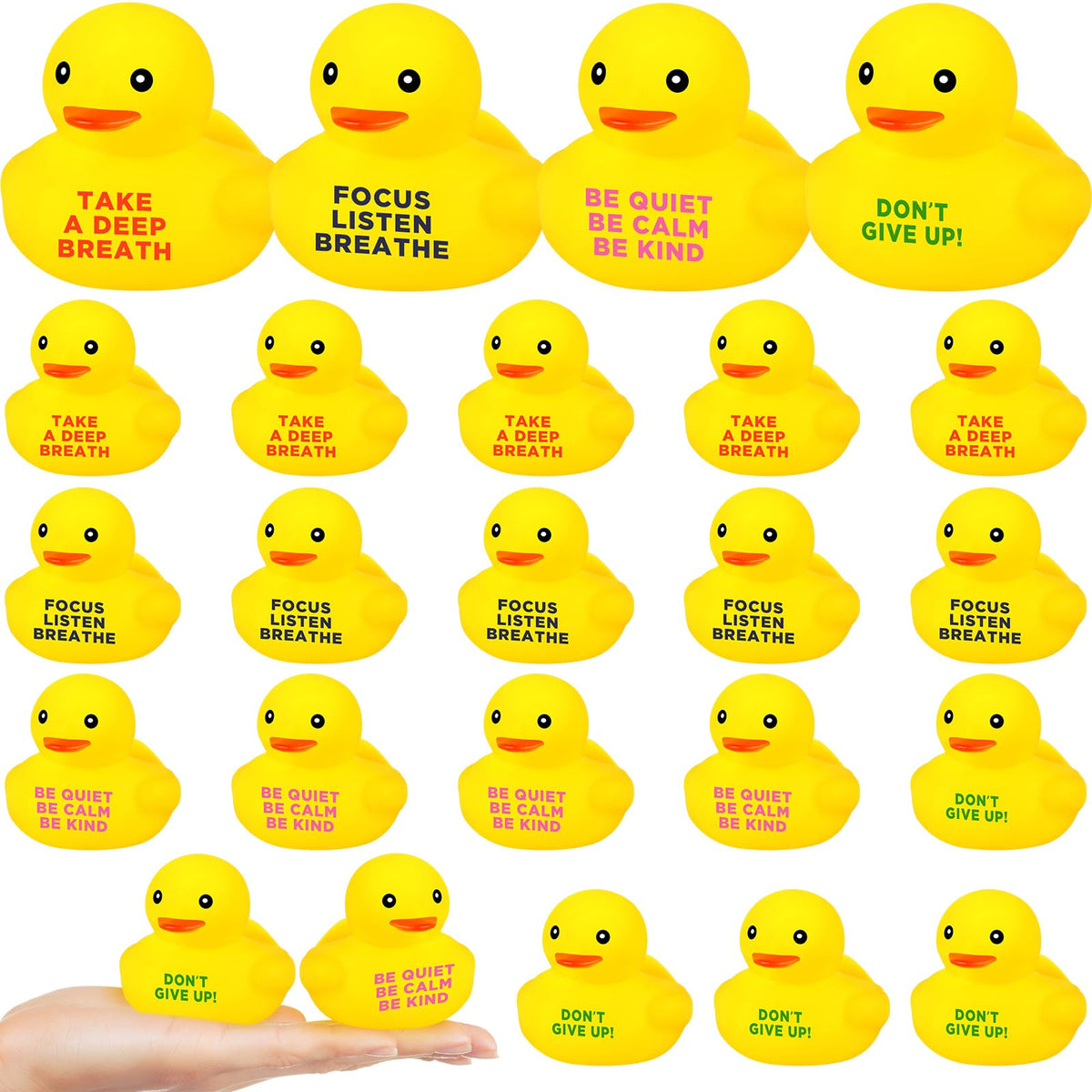 Lenwen 24 Pcs Rubber Ducks Bulk – Mini Inspirational Gifts & Party Favors (1.89 Inch)