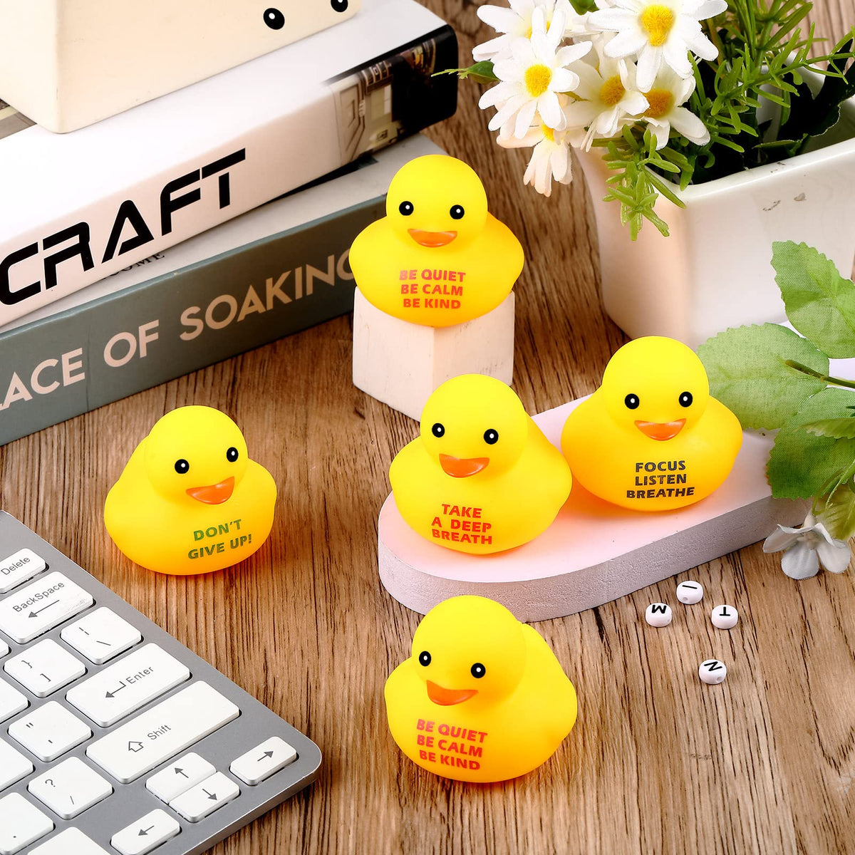 Lenwen 24 Pcs Rubber Ducks Bulk – Mini Inspirational Gifts & Party Favors (1.89 Inch)