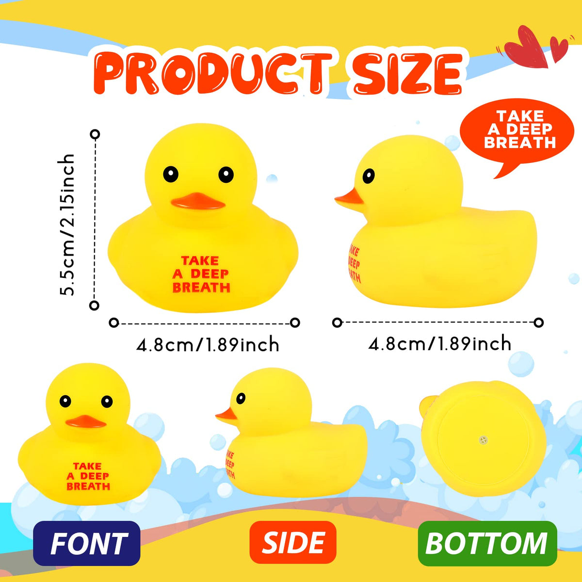 Lenwen 24 Pcs Rubber Ducks Bulk – Mini Inspirational Gifts & Party Favors (1.89 Inch)