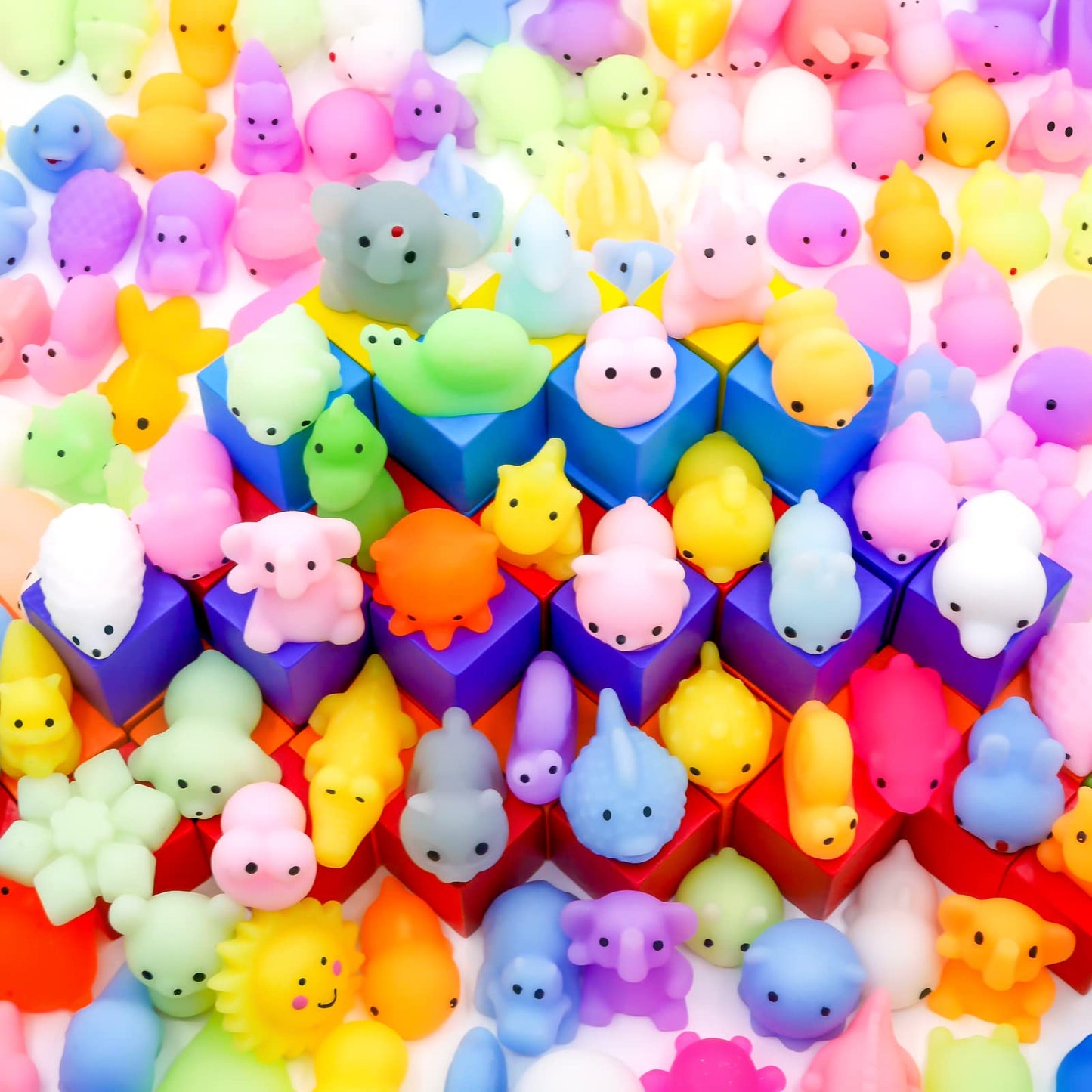 LENYOQIN 100 Pcs Kawaii Squishies – Mochi Toys for Kids, Party Favors & Sensory Fun