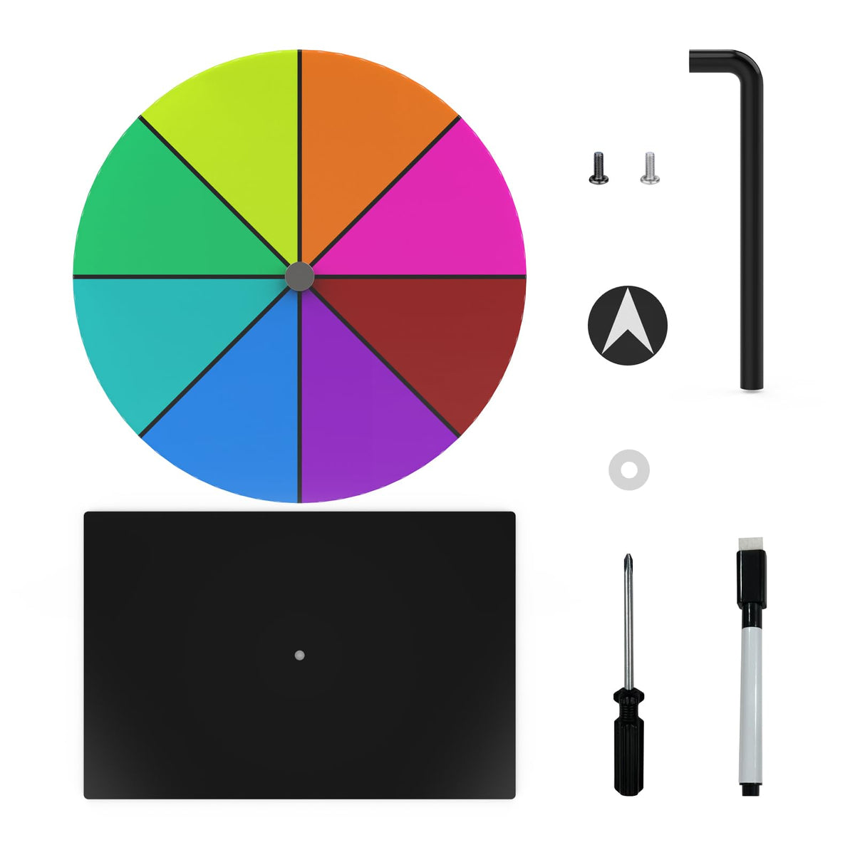 Leoenir Prize Wheel 8-Inch Dry Erase Spinning Wheel – All-Metal Tabletop Roulette for Parties & Events