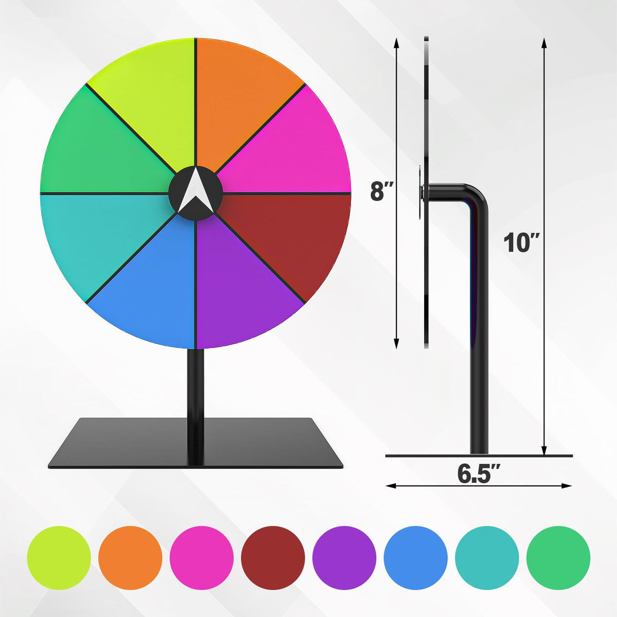 Leoenir Prize Wheel 8-Inch Dry Erase Spinning Wheel – All-Metal Tabletop Roulette for Parties & Events