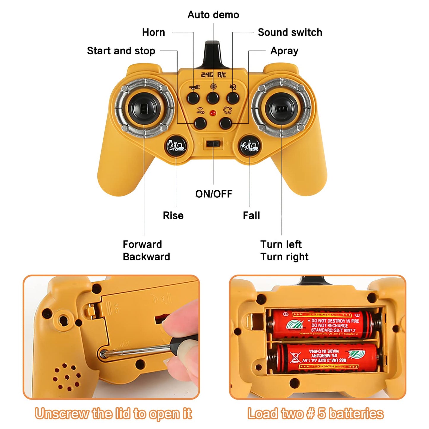 Leopmase 11-Channel RC Forklift Toy with Lights & Sound — 2 Batteries