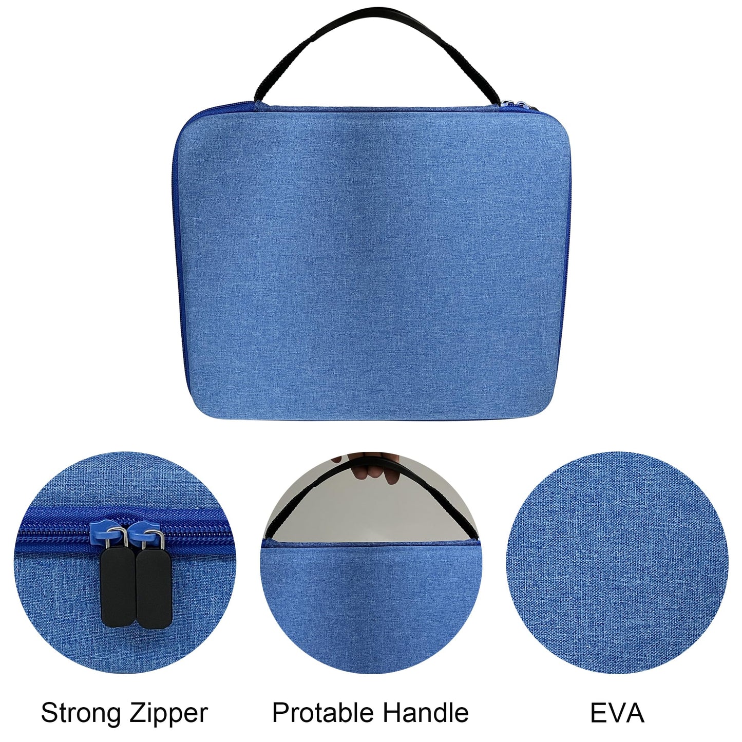LeoTube Speed Cube Hard EVA Case Bag – 14+ Cubes, Blue, Travel Storage for Rubik's and Shashibo