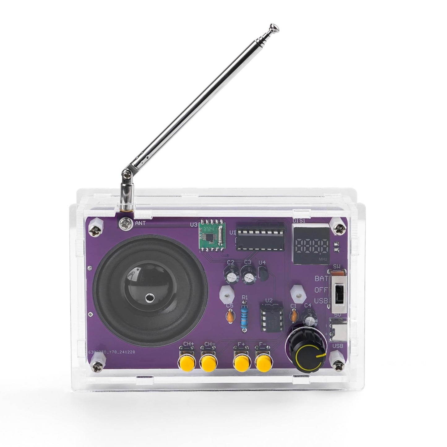 LEPANDA Soldering Radio Kit — 2in Speaker, Acrylic Case, DIY FM Radio Project for STEM Education