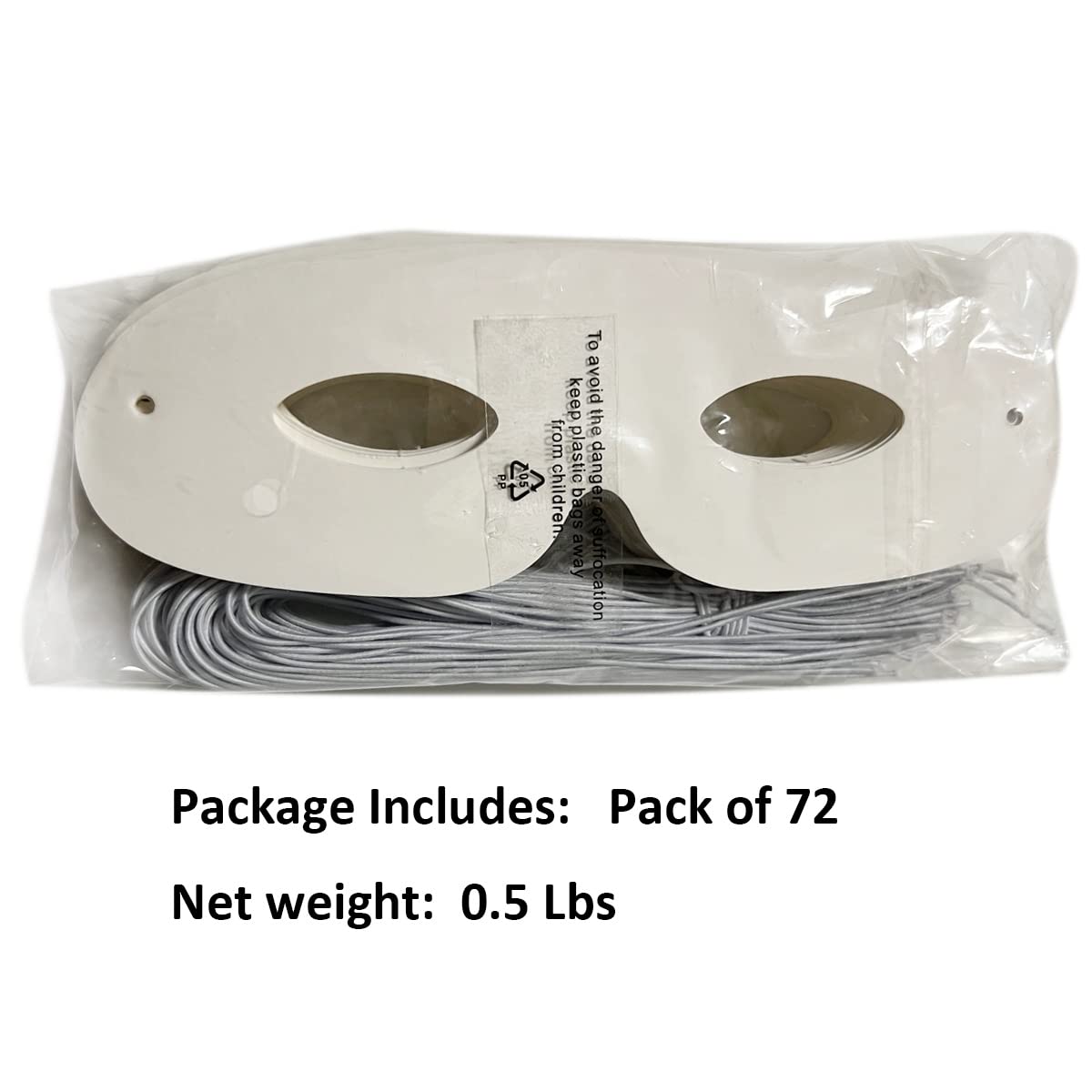 Lependor 72-Pack White Eye Masks – DIY Blank Masquerade Masks for Parties