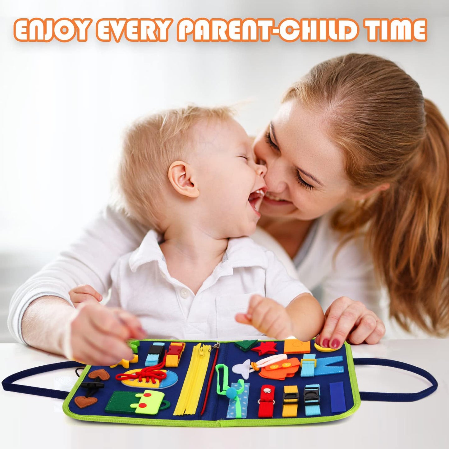 Lercaii Toddler Busy Board Book – Montessori Sensory Board for 1–4 Years