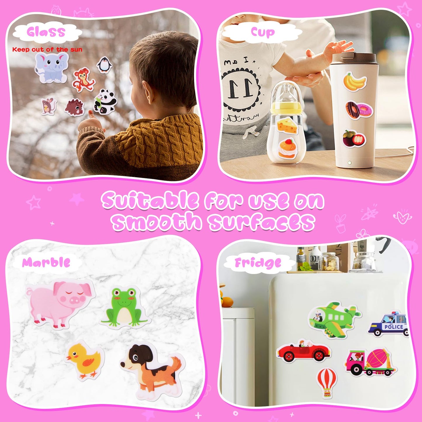Lerifer Jelly Sticker Books for Toddlers 2–4 | 5 Reusable Sets, Travel-Friendly