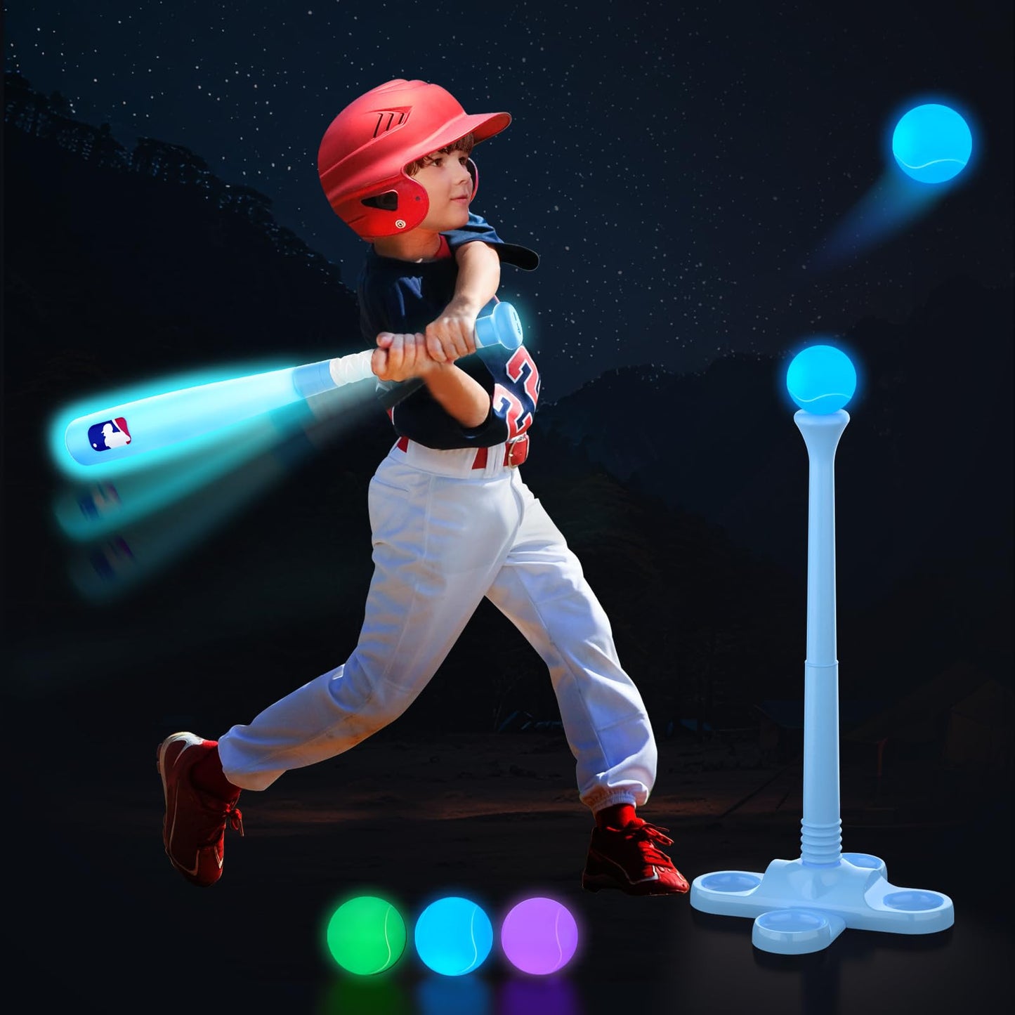 Leshein LED T-Ball Set for Toddlers 3-5 & 5-8 | Glow-in-the-Dark Tee Ball Toy