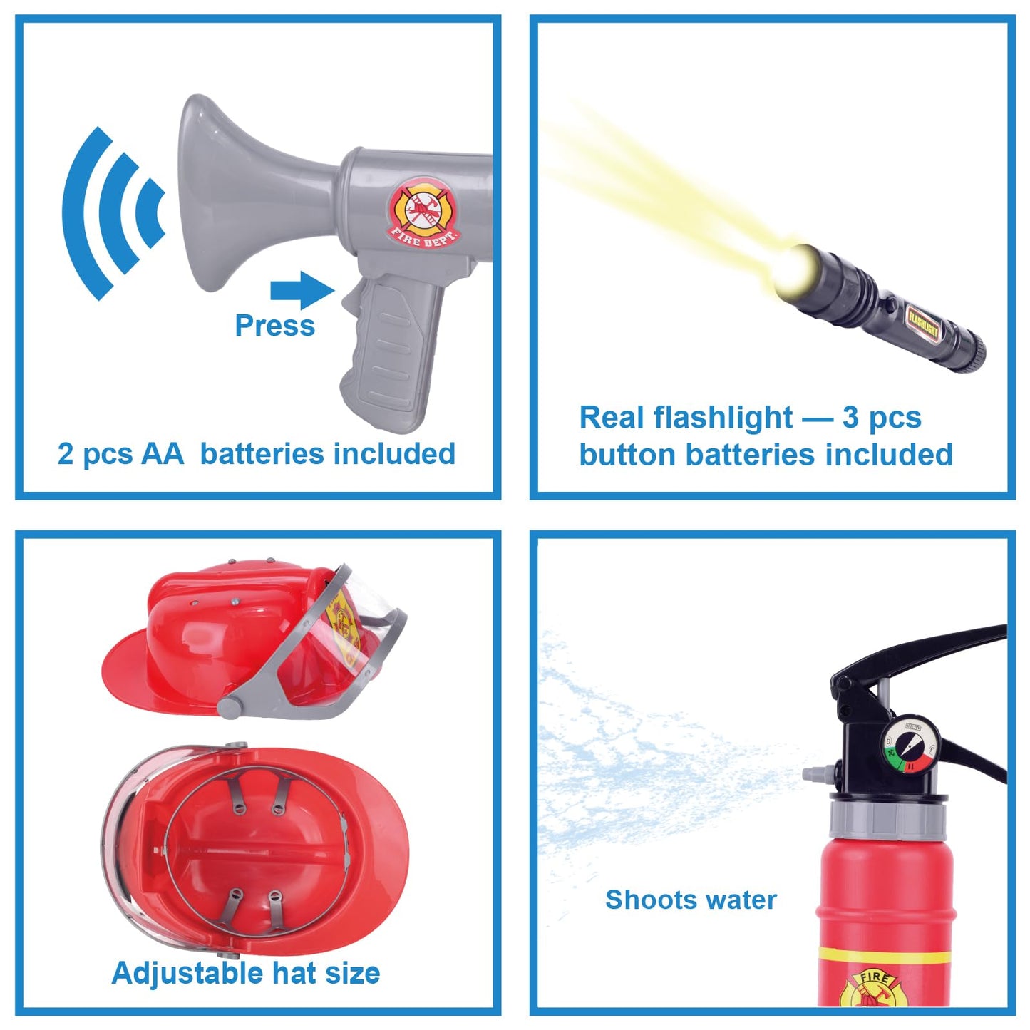Lesheng space Firefighter Costume for Kids | Role Play Outfit with Working Megaphone
