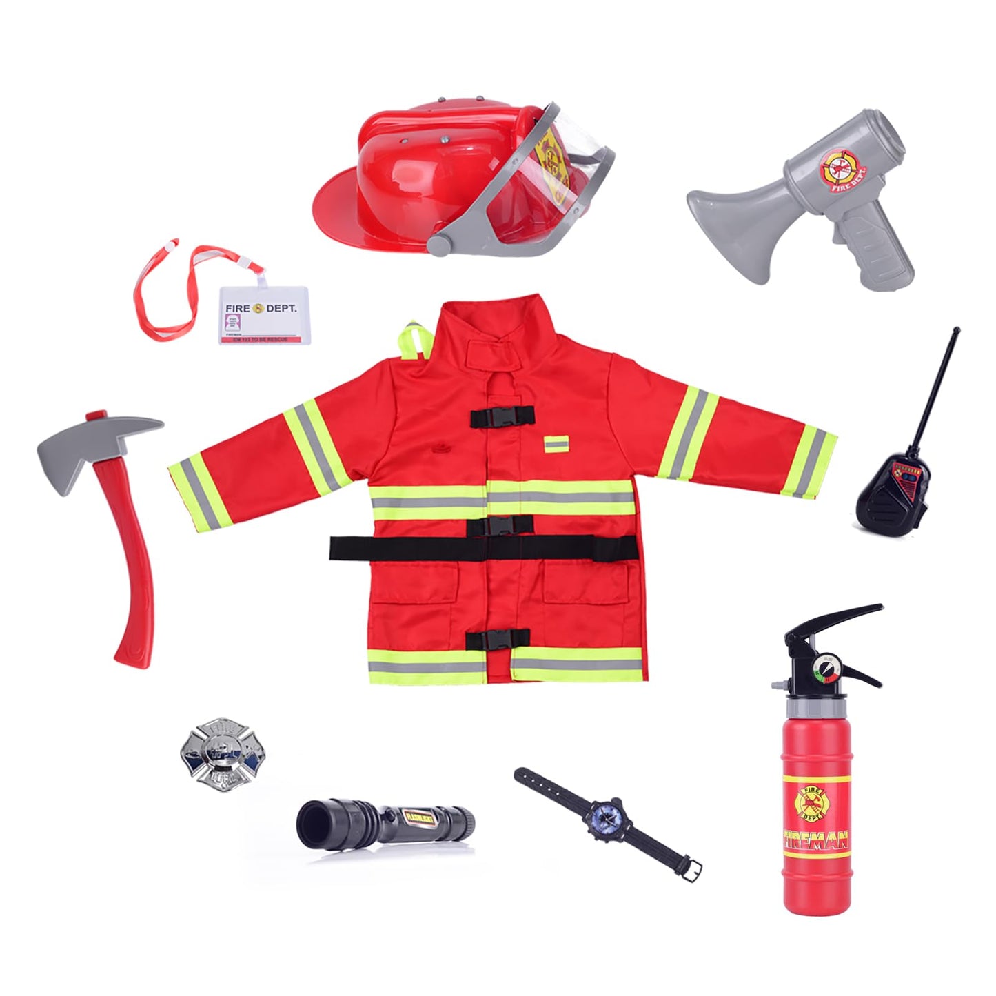 Lesheng space Firefighter Costume for Kids | Role Play Outfit with Working Megaphone