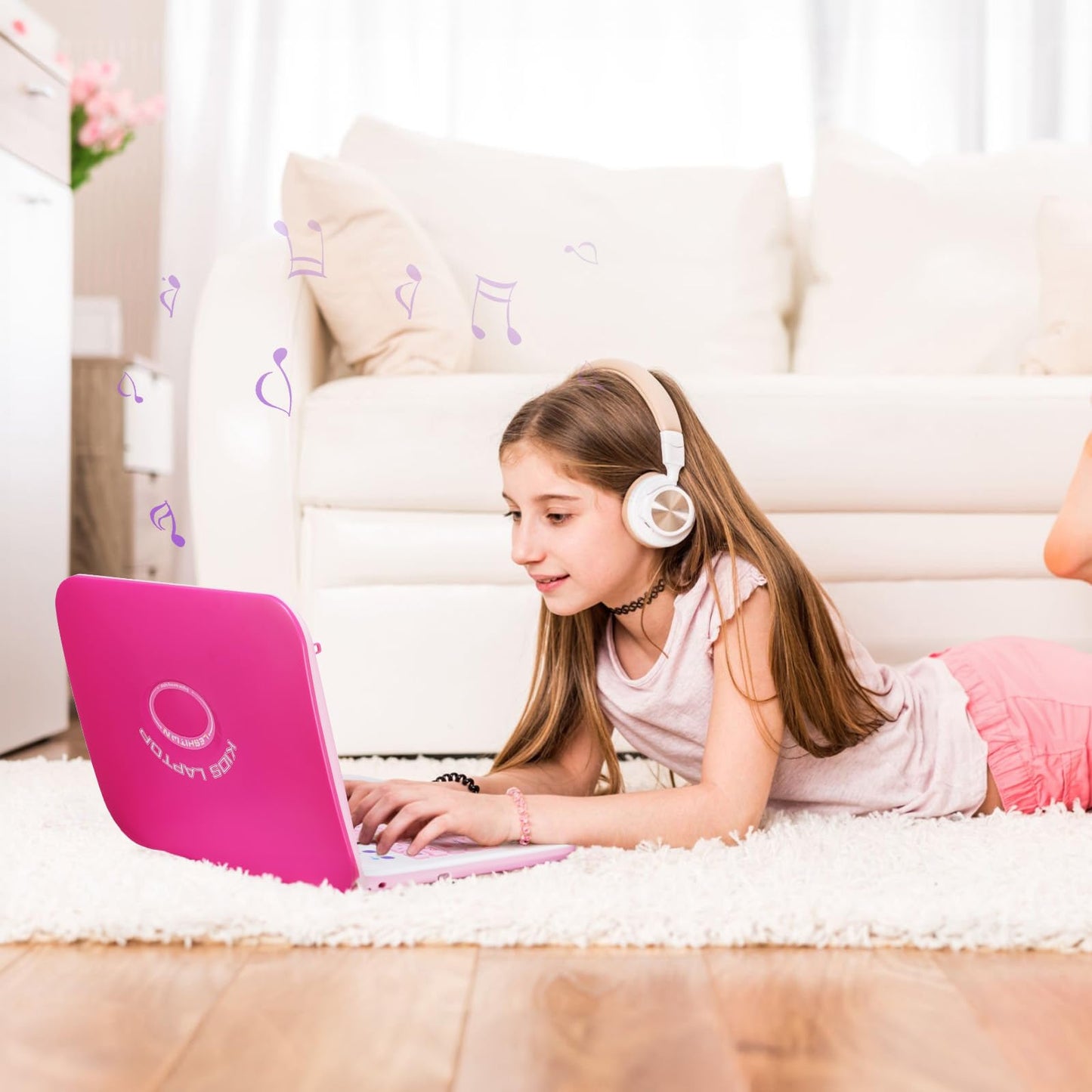 LESHITIAN Kids Laptop – 80 Learning Modes, 7-Inch Screen, Educational Laptop for Kids 5+