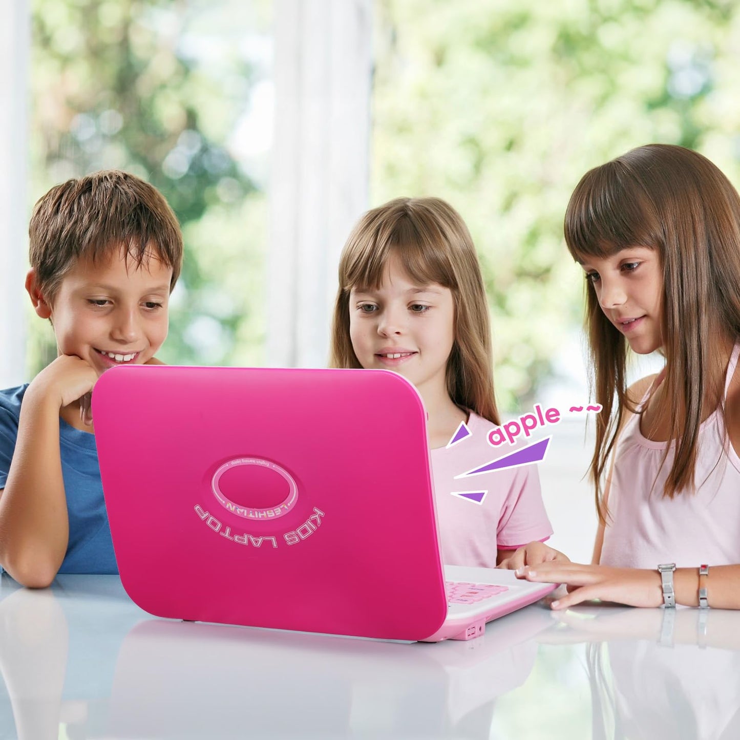 LESHITIAN Kids Laptop – 80 Learning Modes, 7-Inch Screen, Educational Laptop for Kids 5+