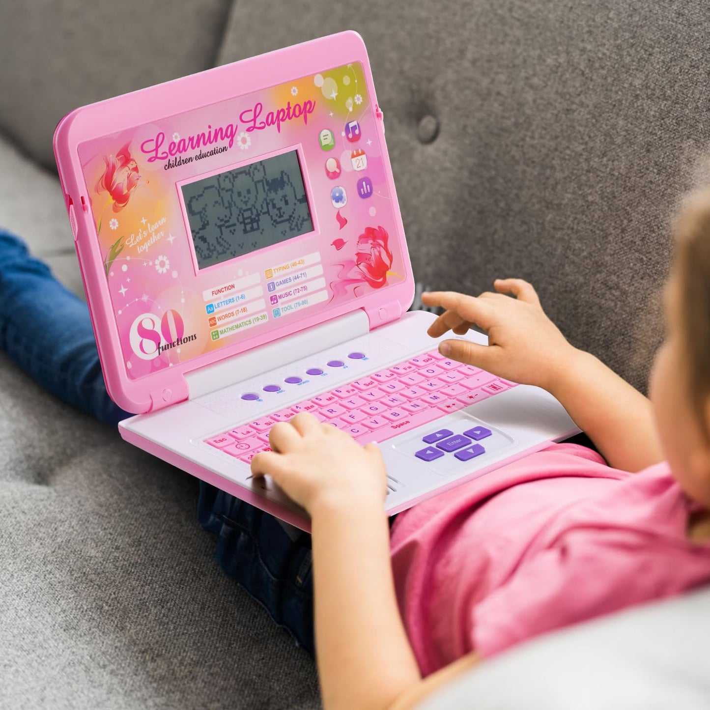 LESHITIAN Kids Laptop | 80 Learning Activities for Alphabet, Words, Math & Music