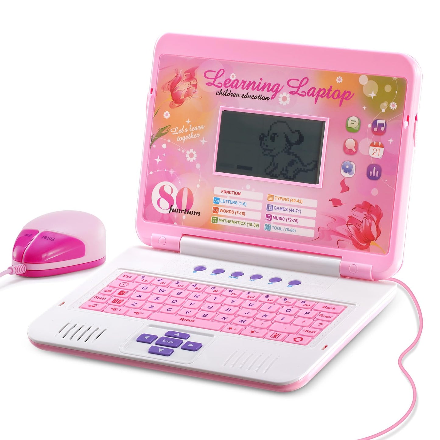 LESHITIAN Kids Laptop | 80 Learning Activities for Alphabet, Words, Math & Music
