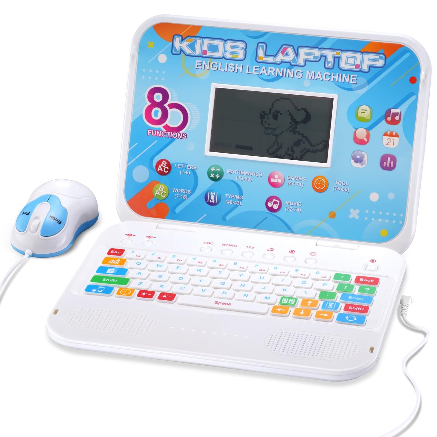 LESHITIAN Kids Laptop | 80 Learning Modes for Alphabet, Words & Math (Ages 5+)