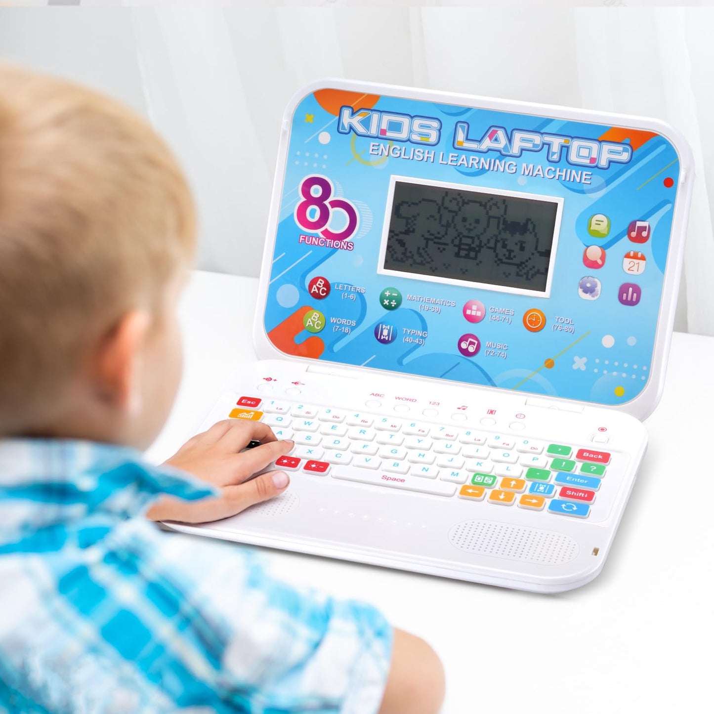 LESHITIAN Kids Laptop | 80 Learning Modes for Alphabet, Words & Math (Ages 5+)
