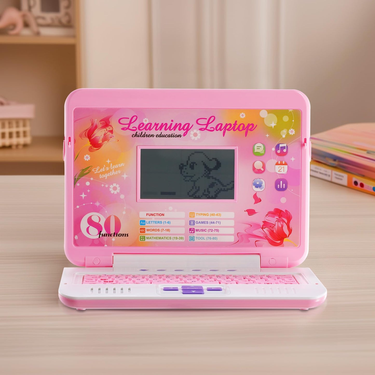 LESHITIAN Kids Laptop | 80 Learning Activities for Alphabet, Words, Math & Music