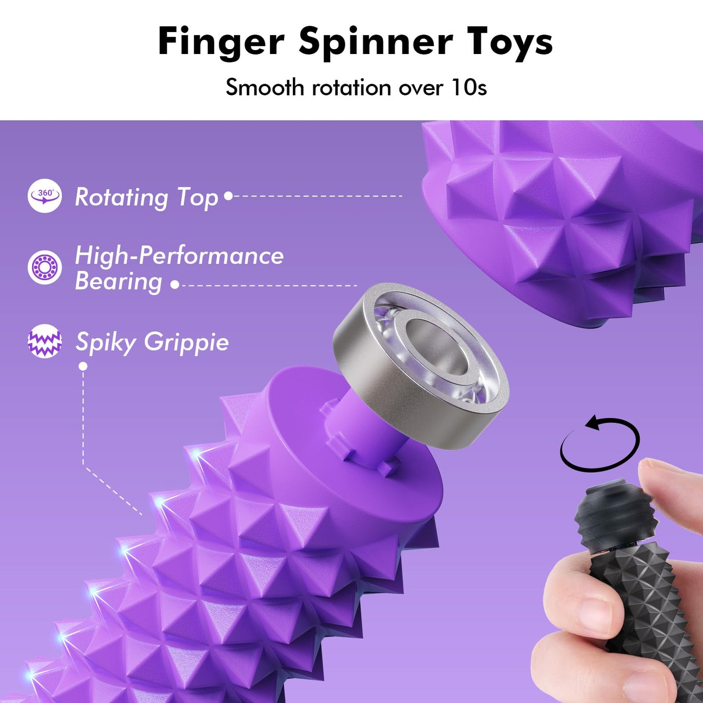 LESONG 3-in-1 Fidget Toys – Spinner, Clicker & Pain Stim (2 Pack)
