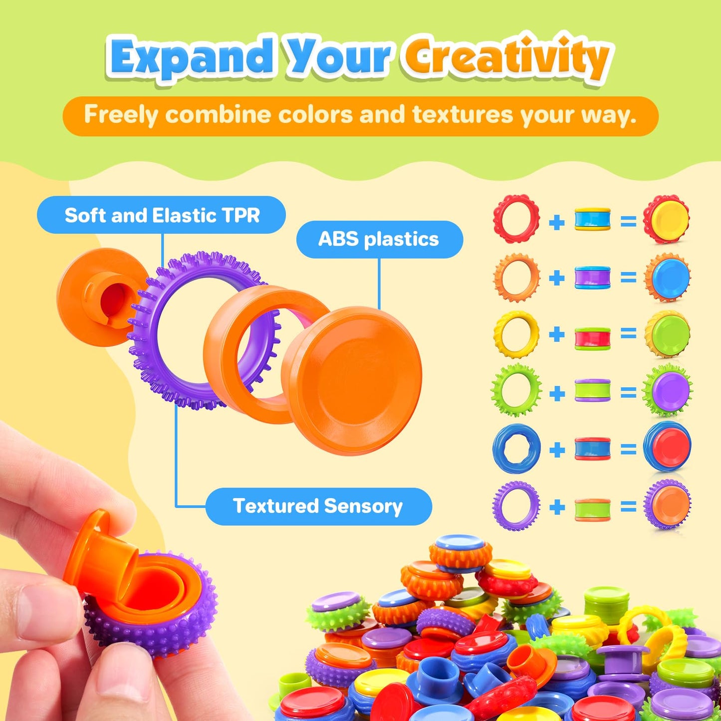 LESONG Fidget Sensory Toys – 36 Pack Textured Finger Spinners for Calm & Focus