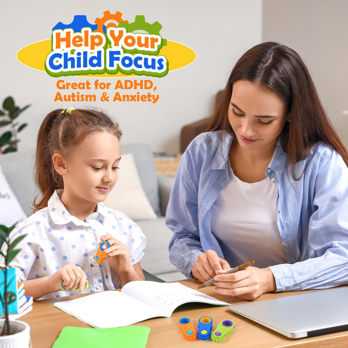 LESONG Fidget Toys 3-Pack: 5-in-1 Sensory Fidgets for Kids, ADHD & Autism – Calming Classrooms & Travel