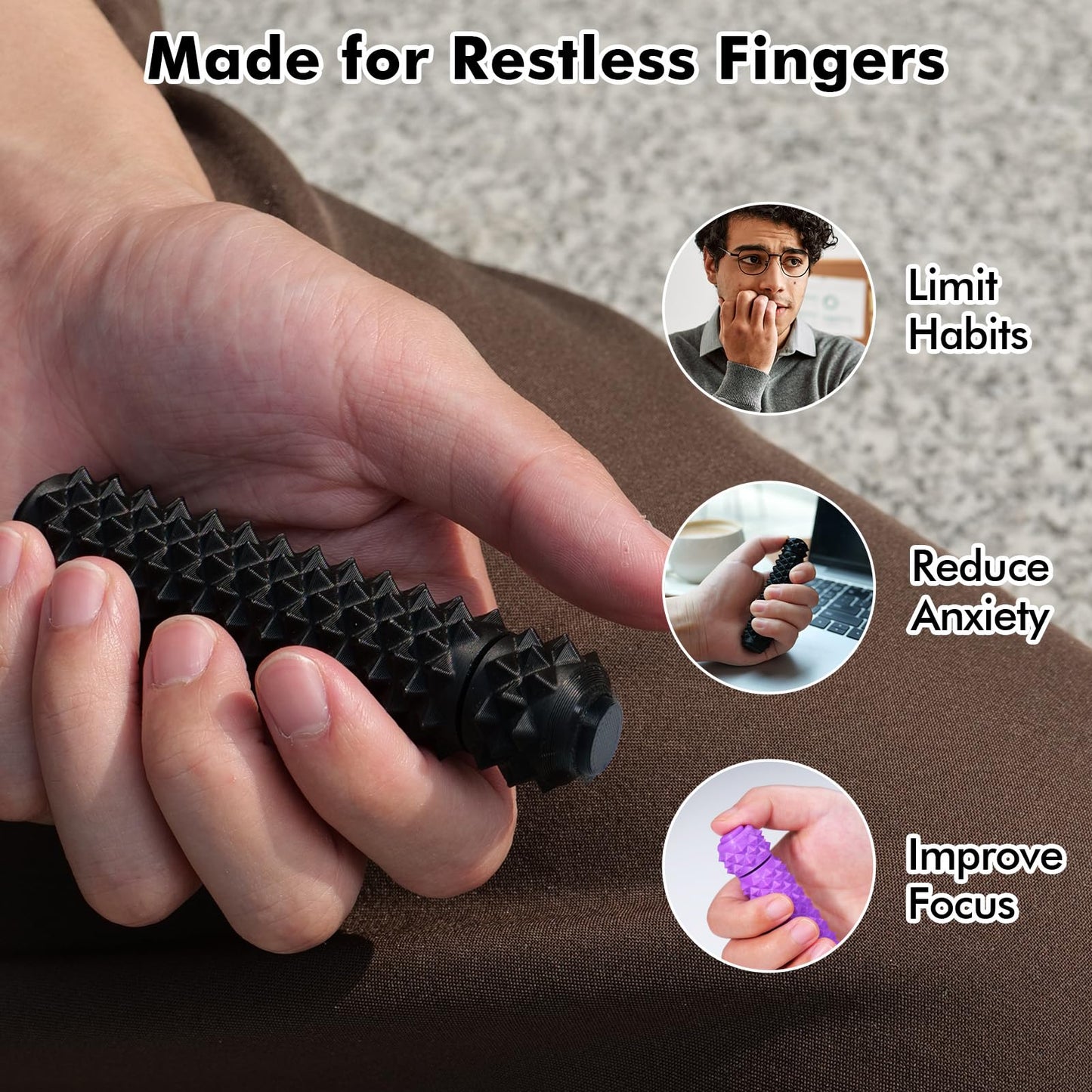LESONG 3-in-1 Fidget Toys – Spinner, Clicker & Pain Stim (2 Pack)