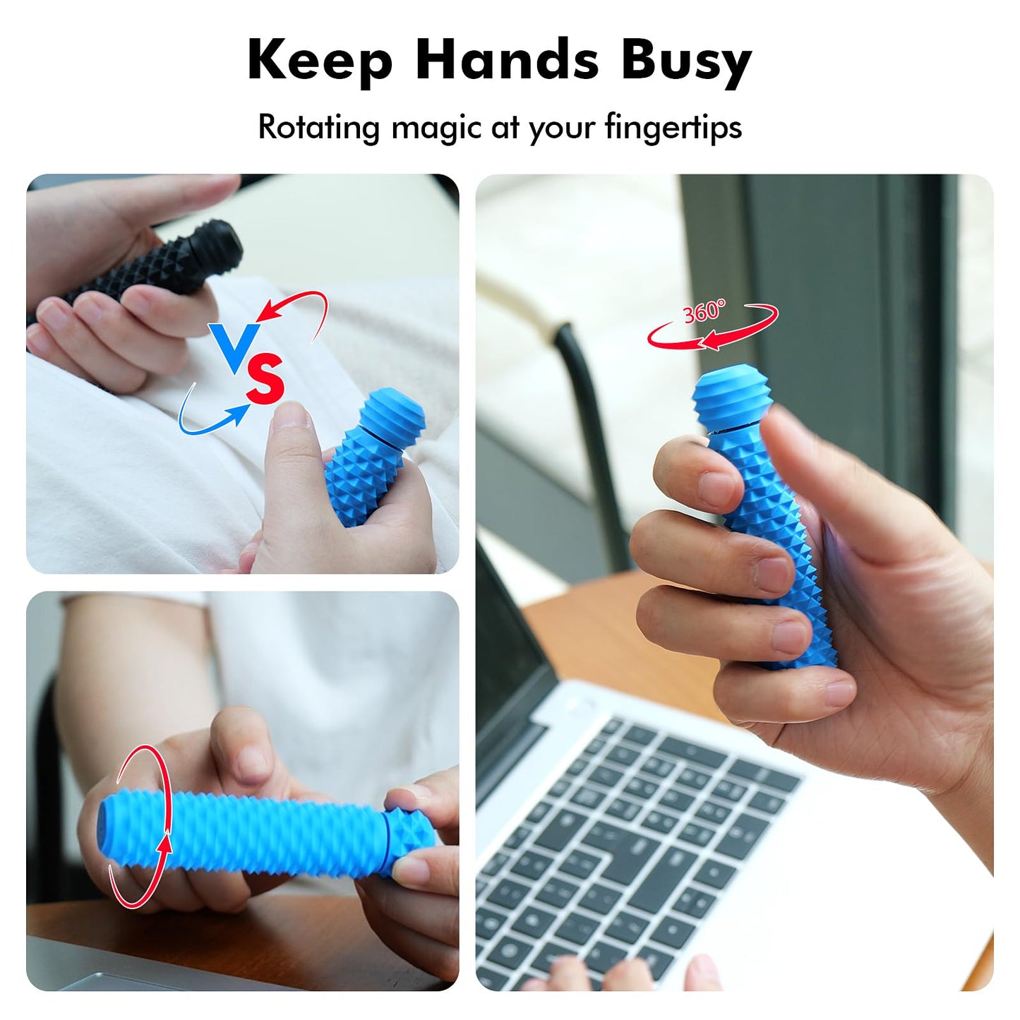 LESONG Pain Fidget Toys for Adults: Rotating Spiky Grippie for Sensory Input | Anxiety, ADHD, Autism