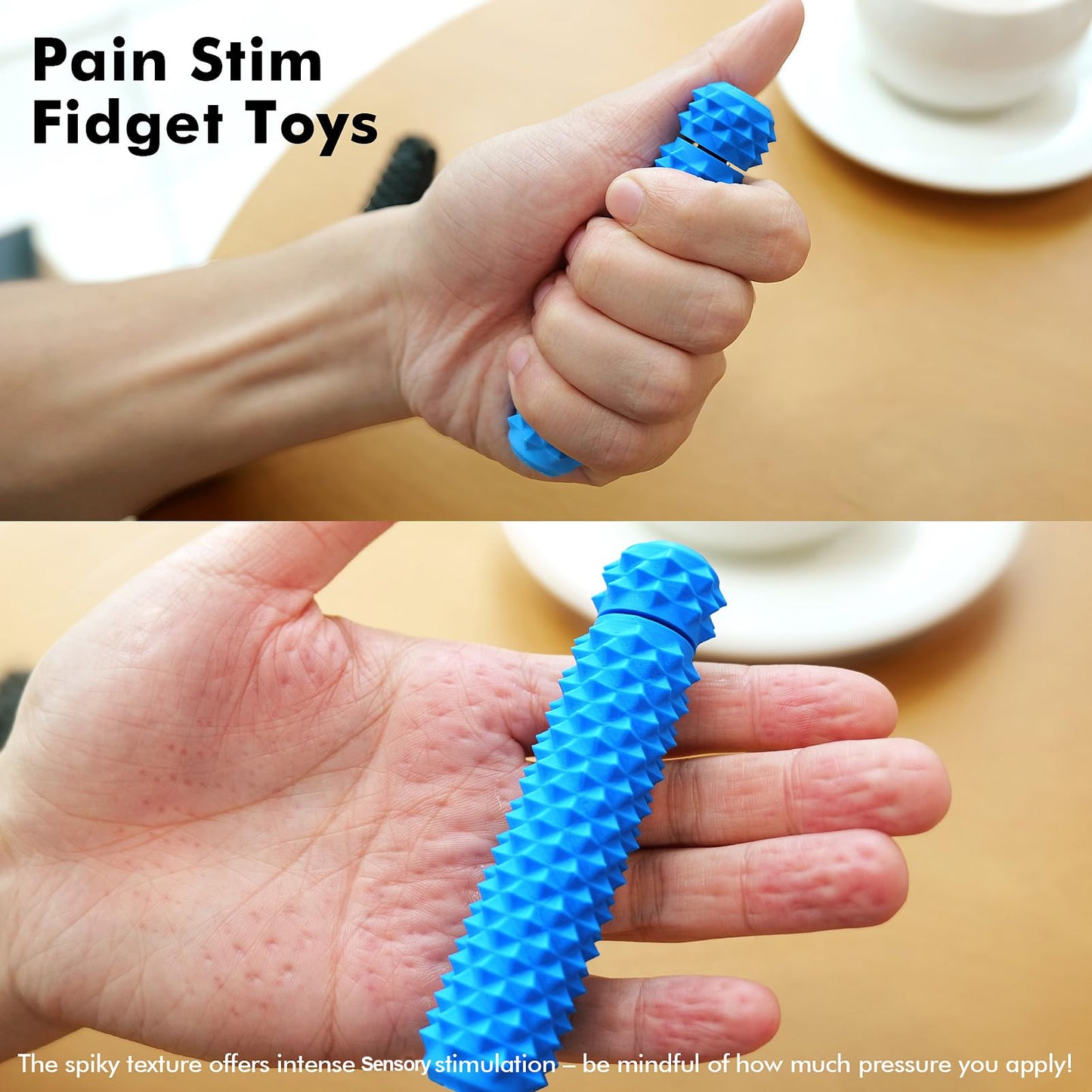 LESONG Pain Fidget Toys for Adults: Rotating Spiky Grippie for Sensory Input | Anxiety, ADHD, Autism