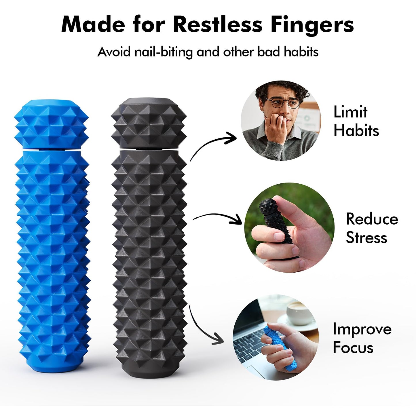 LESONG Pain Fidget Toys for Adults: Rotating Spiky Grippie for Sensory Input | Anxiety, ADHD, Autism