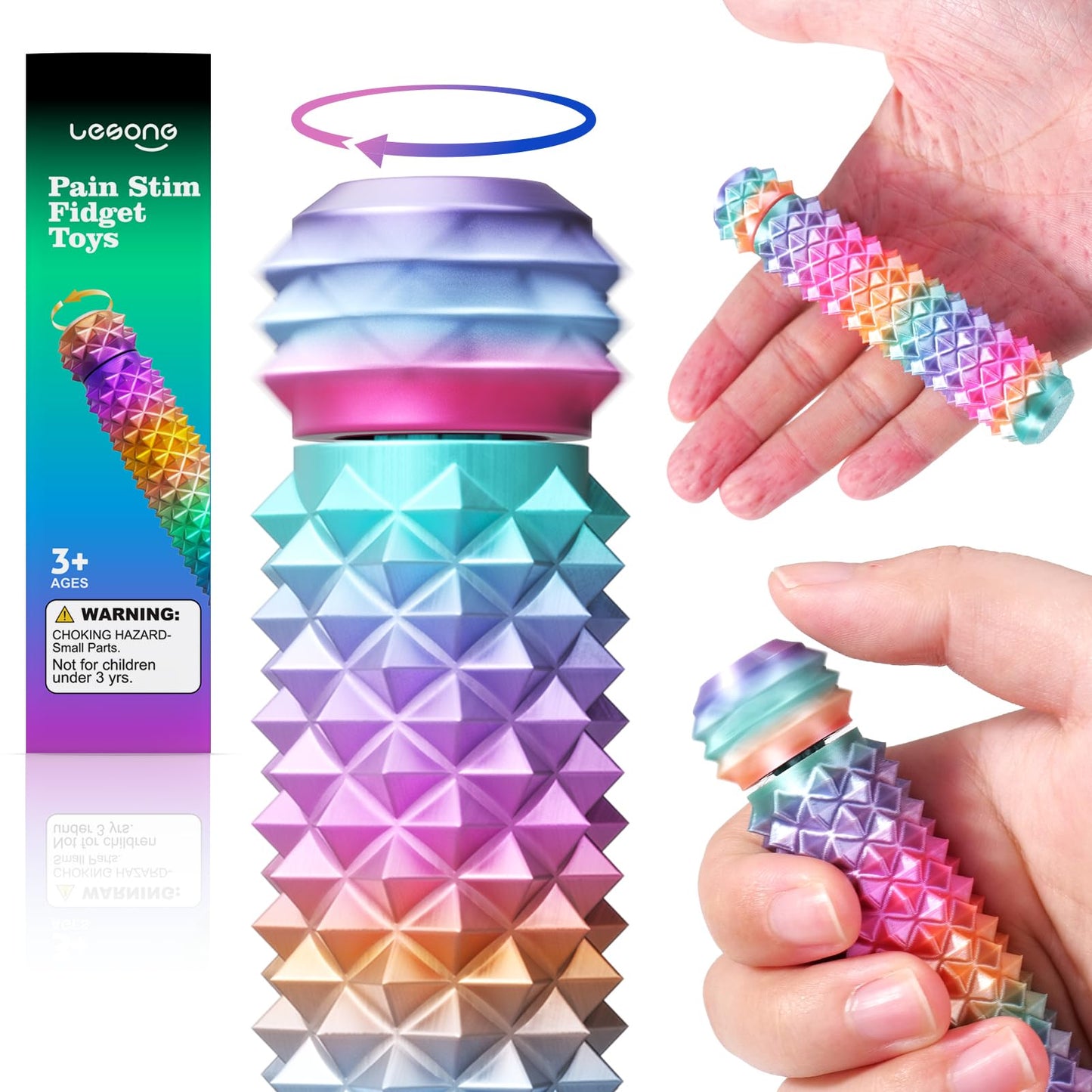 LESONG Pain Stim Fidget – Rotating Spiky Spinner for Anxiety Relief and Focus
