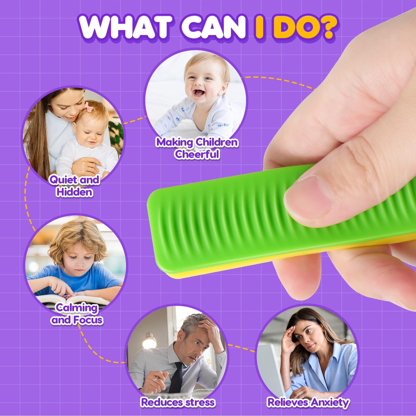 Lesong 8-Pack Sensory Fidget Strips – Textured Suction Toys for Focus, Calm, and Classroom Use
