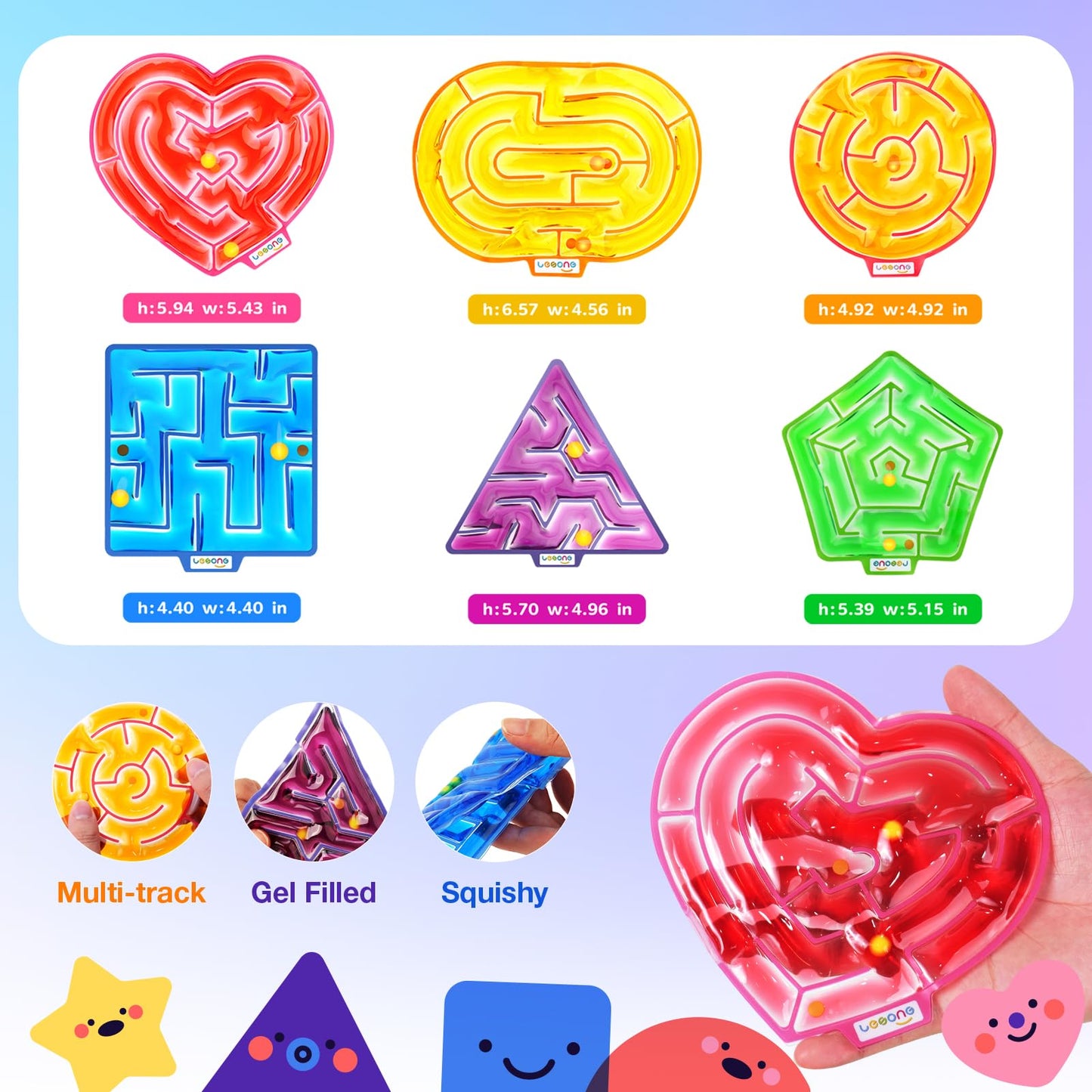 LESONG Sensory Gel Maze – Calming Fidget Toys for Autism in Classroom & Home