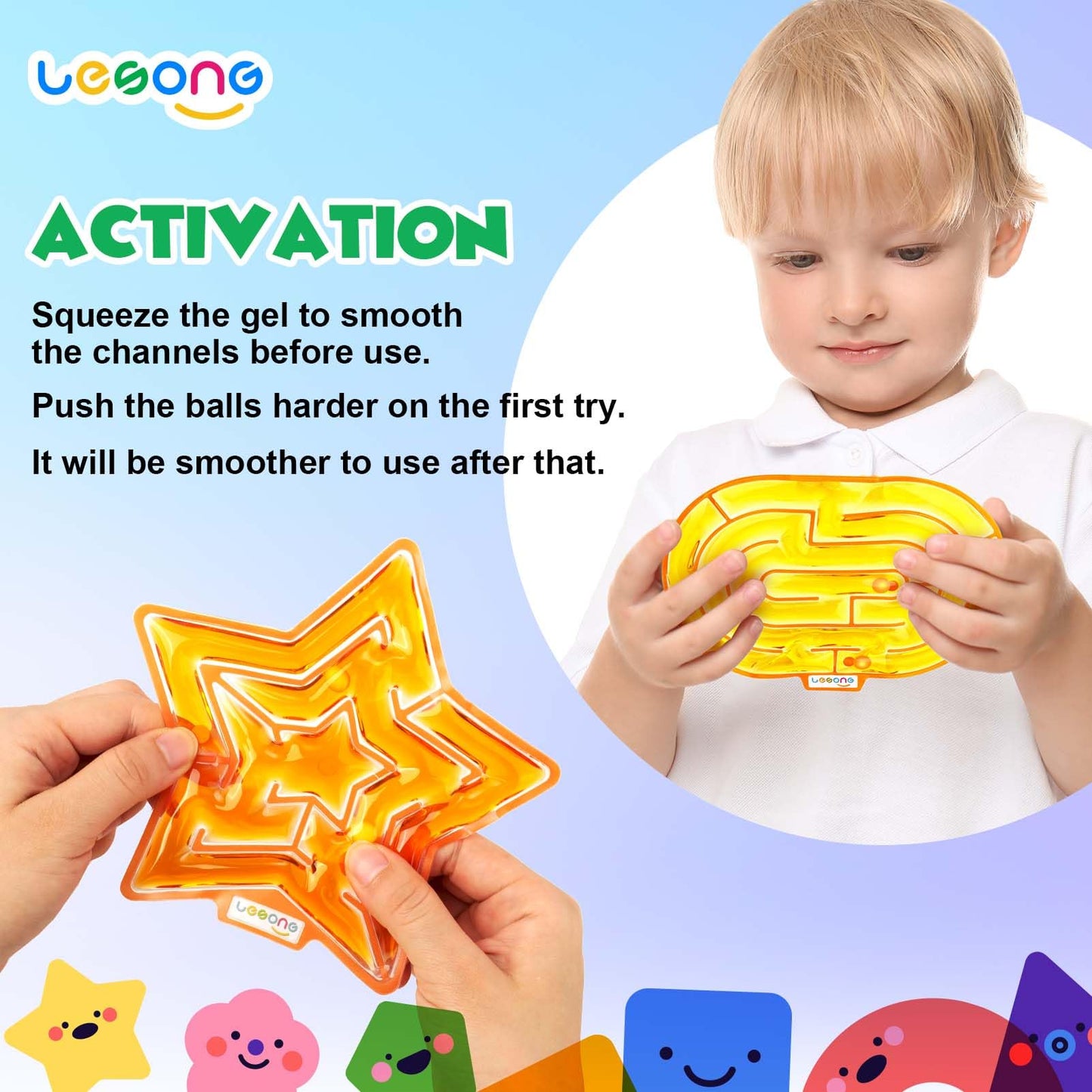 LESONG 8-Pack Sensory Maze Toys – Gel-Filled Fidget Toys for Kids | Calming Classroom & Home