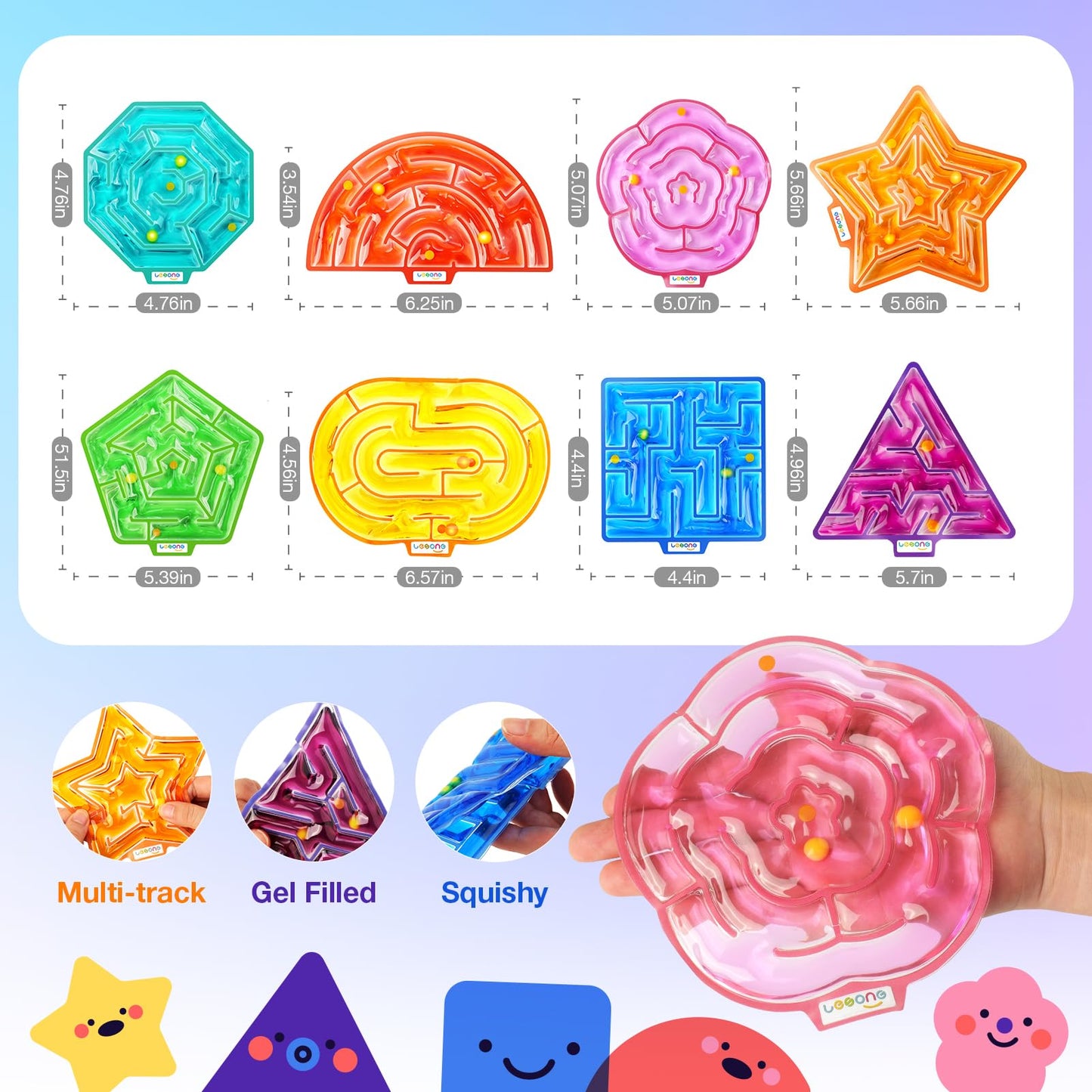 LESONG 8-Pack Sensory Maze Toys – Gel-Filled Fidget Toys for Kids | Calming Classroom & Home
