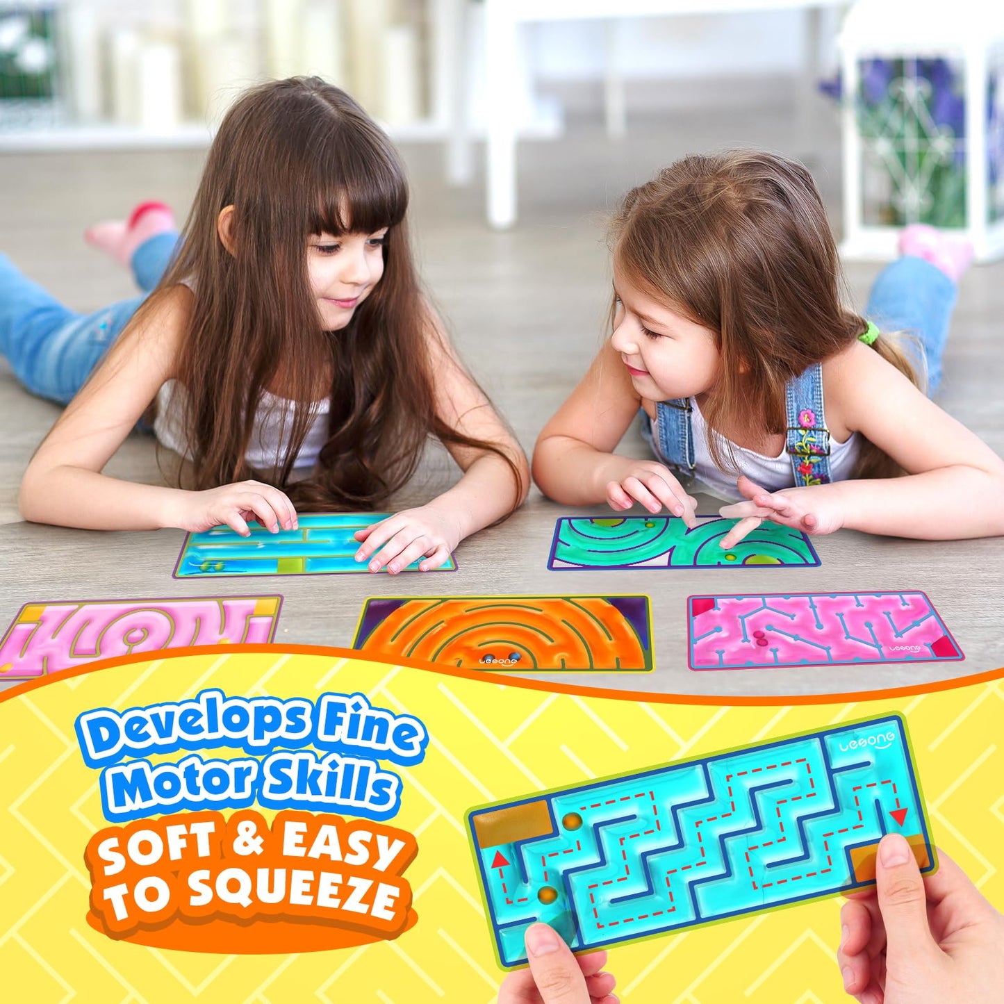 LESONG 9-Pack Sensory Fidget Toys – Silent Gel Mazes for Focus, Calm & Classroom Fun