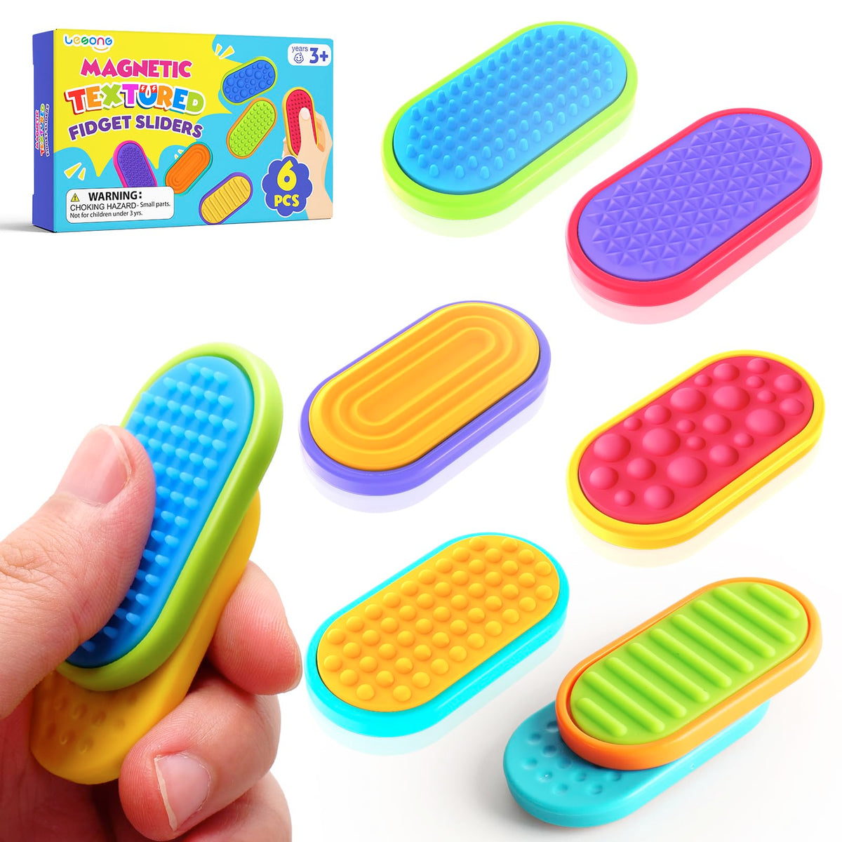 LESONG Sensory Fidget Magnet Sliders – Silicone Sliders for Focus, Calm, and Stress Relief