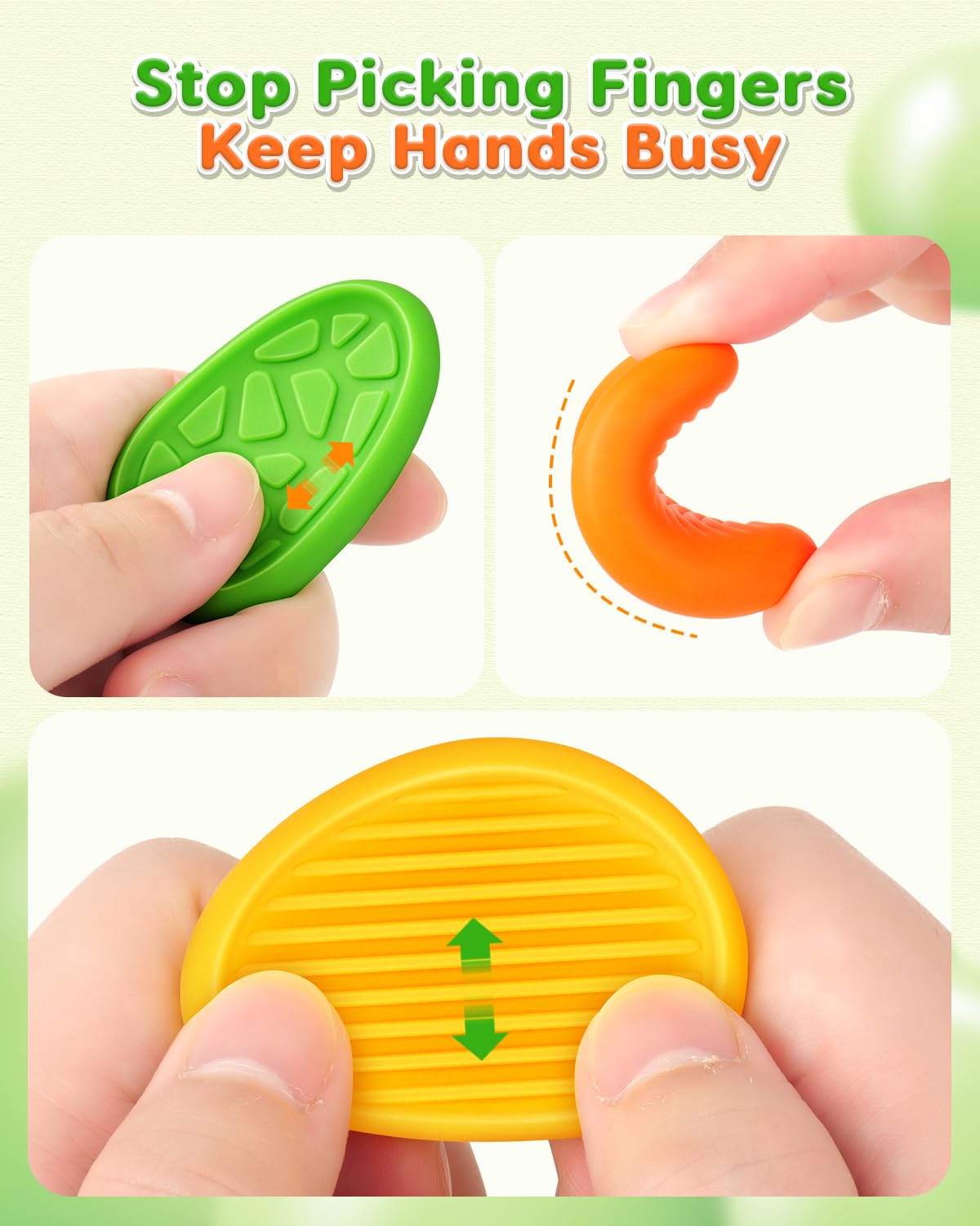 LESONG Fidget Toys: Sensory Stone 24 Pack – Quiet Worry Stones for Kids & Adults